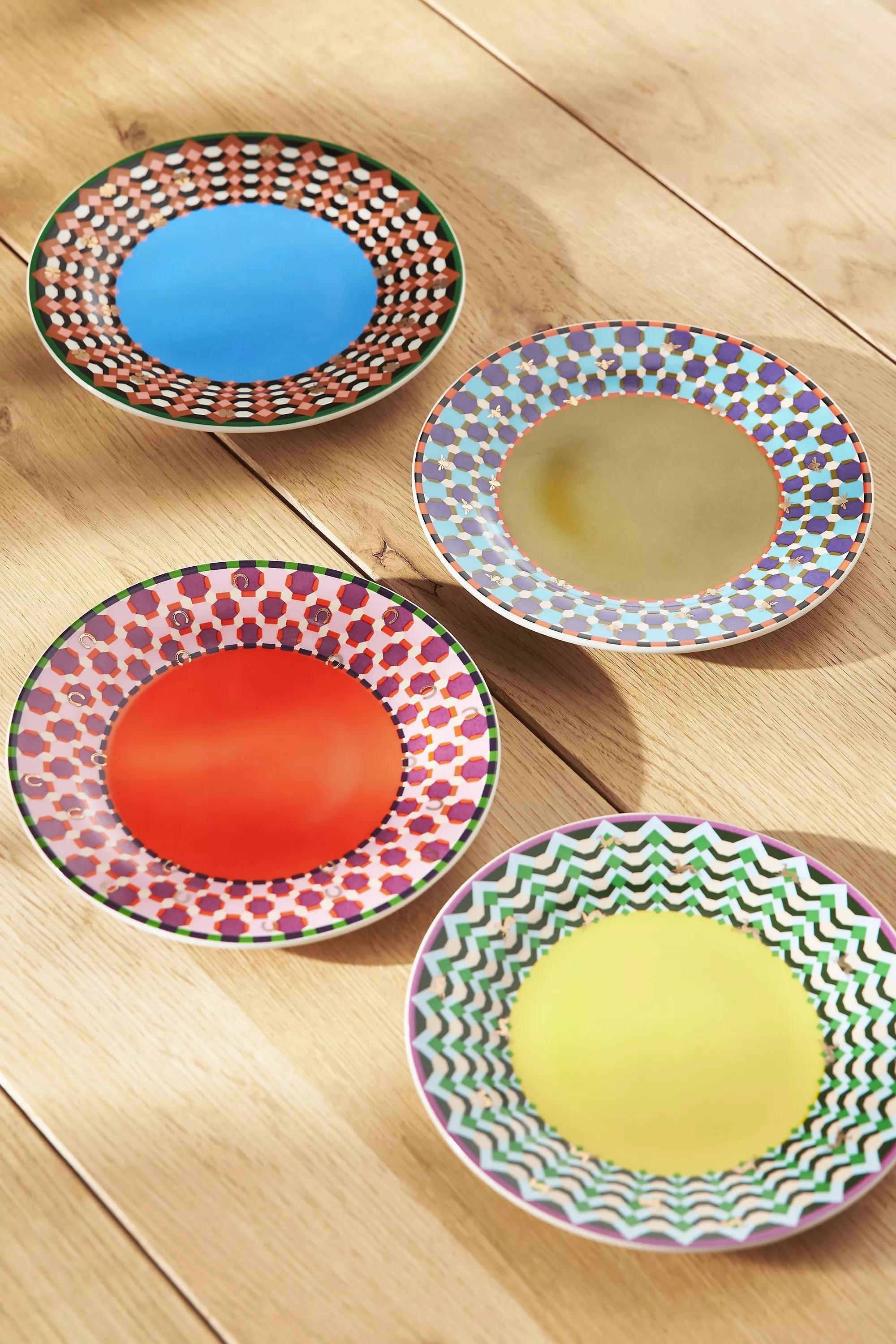 Geo Canape Plate, Pink, A501_0085, large image number 0