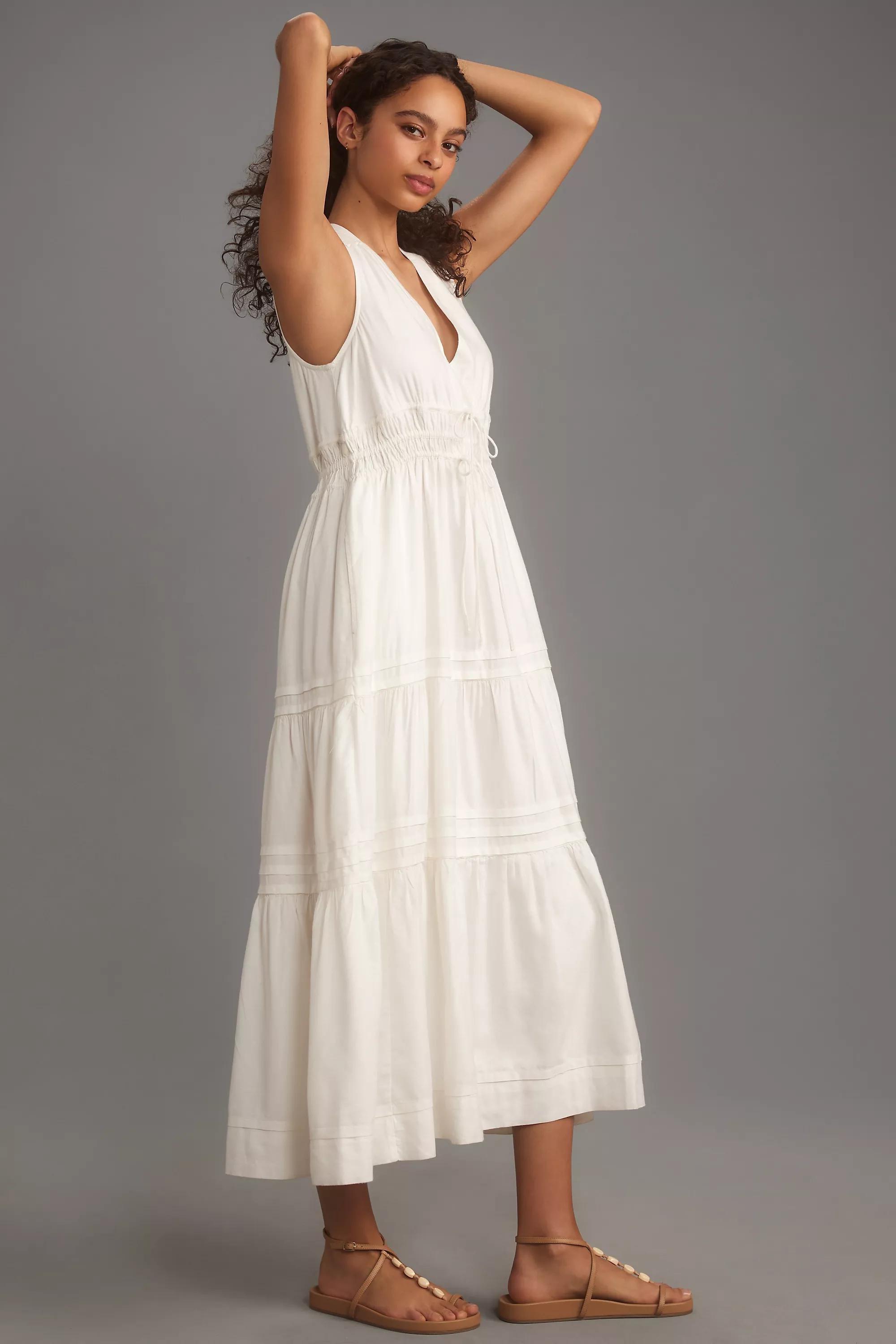 The Somerset Maxi Dress: Linen Ties Edition, White, , large image number 1