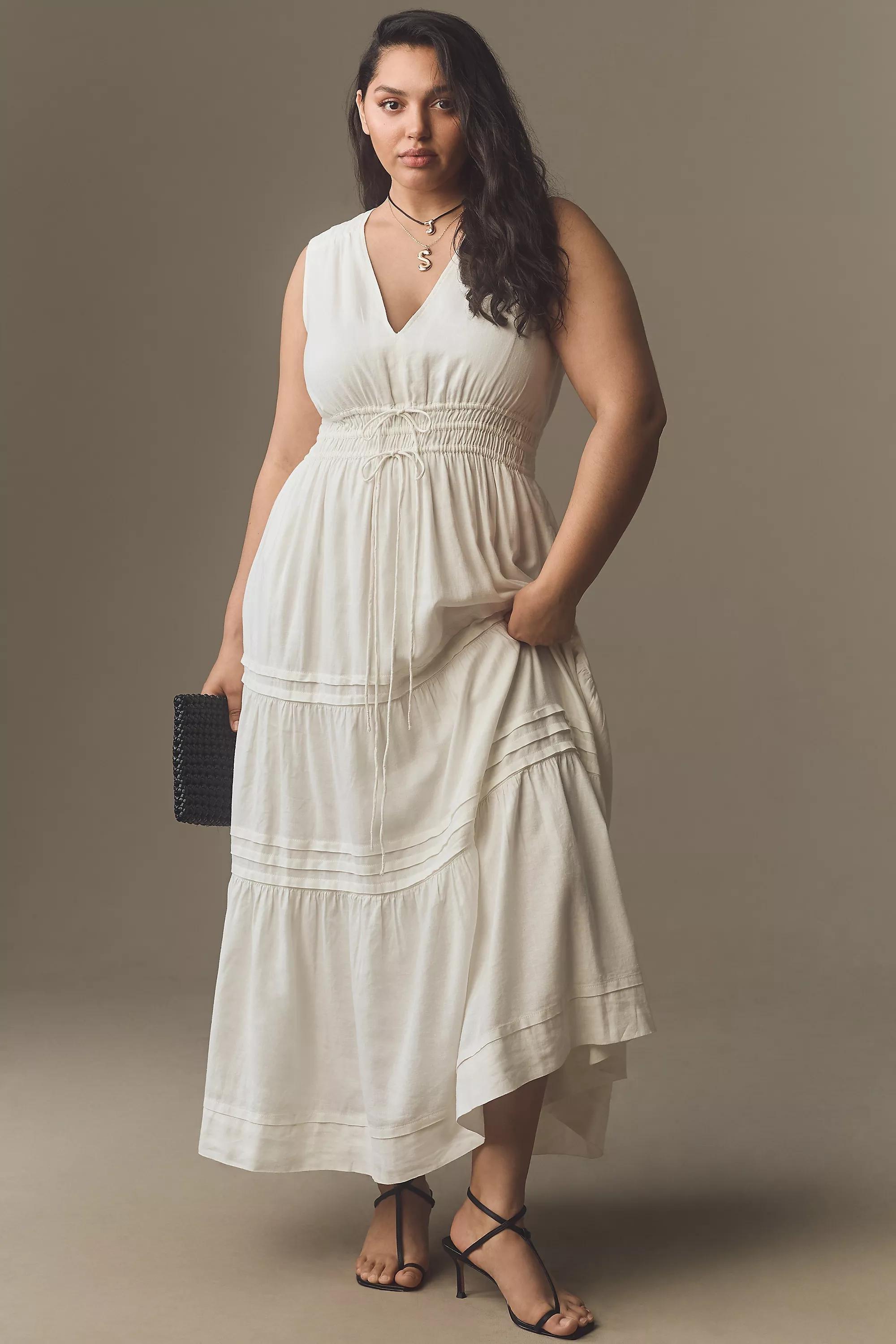 The Somerset Maxi Dress: Linen Ties Edition, White, , large image number 4