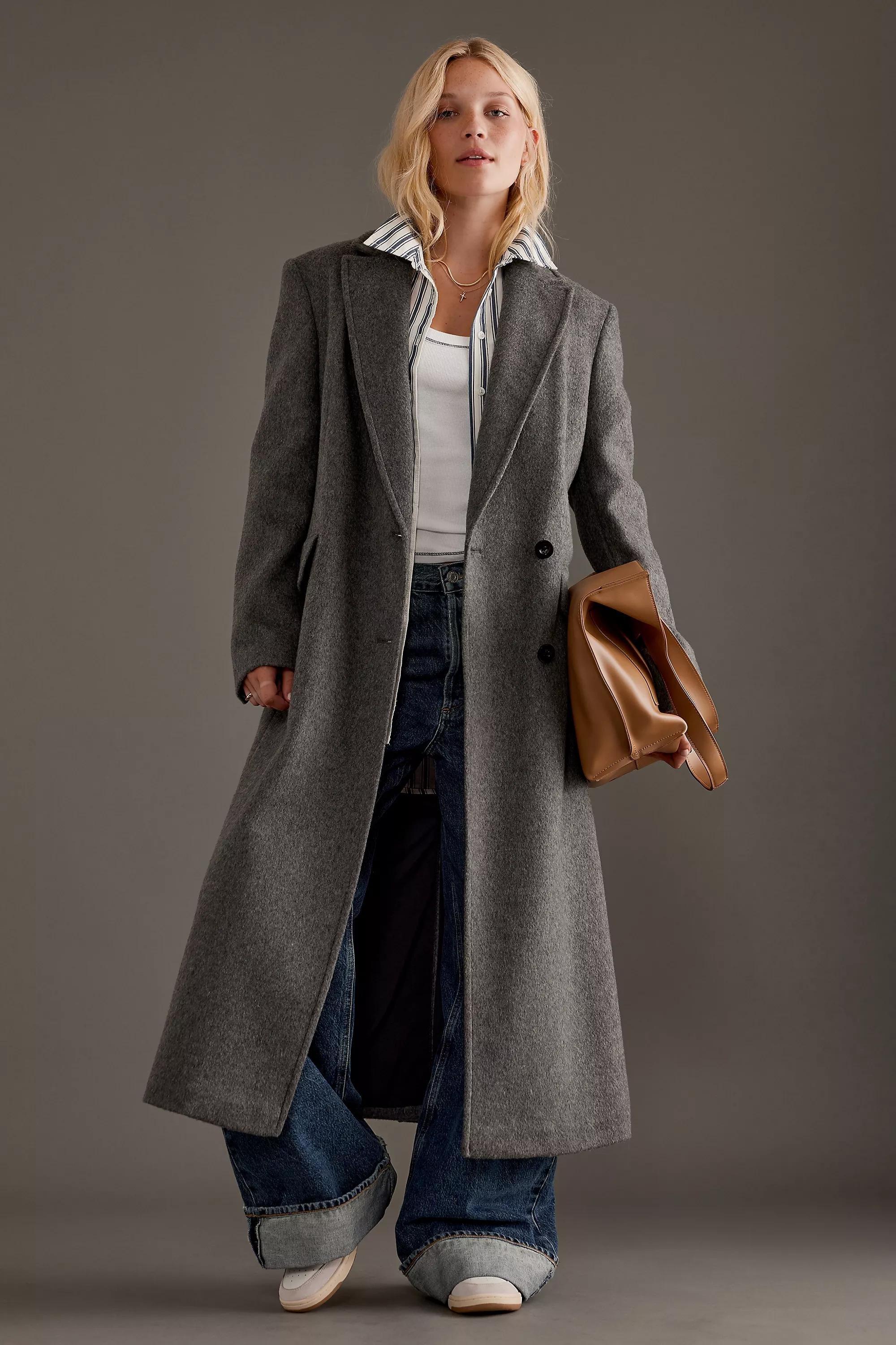 Anthropologie Plain Overcoat, Grey, , large image number 2