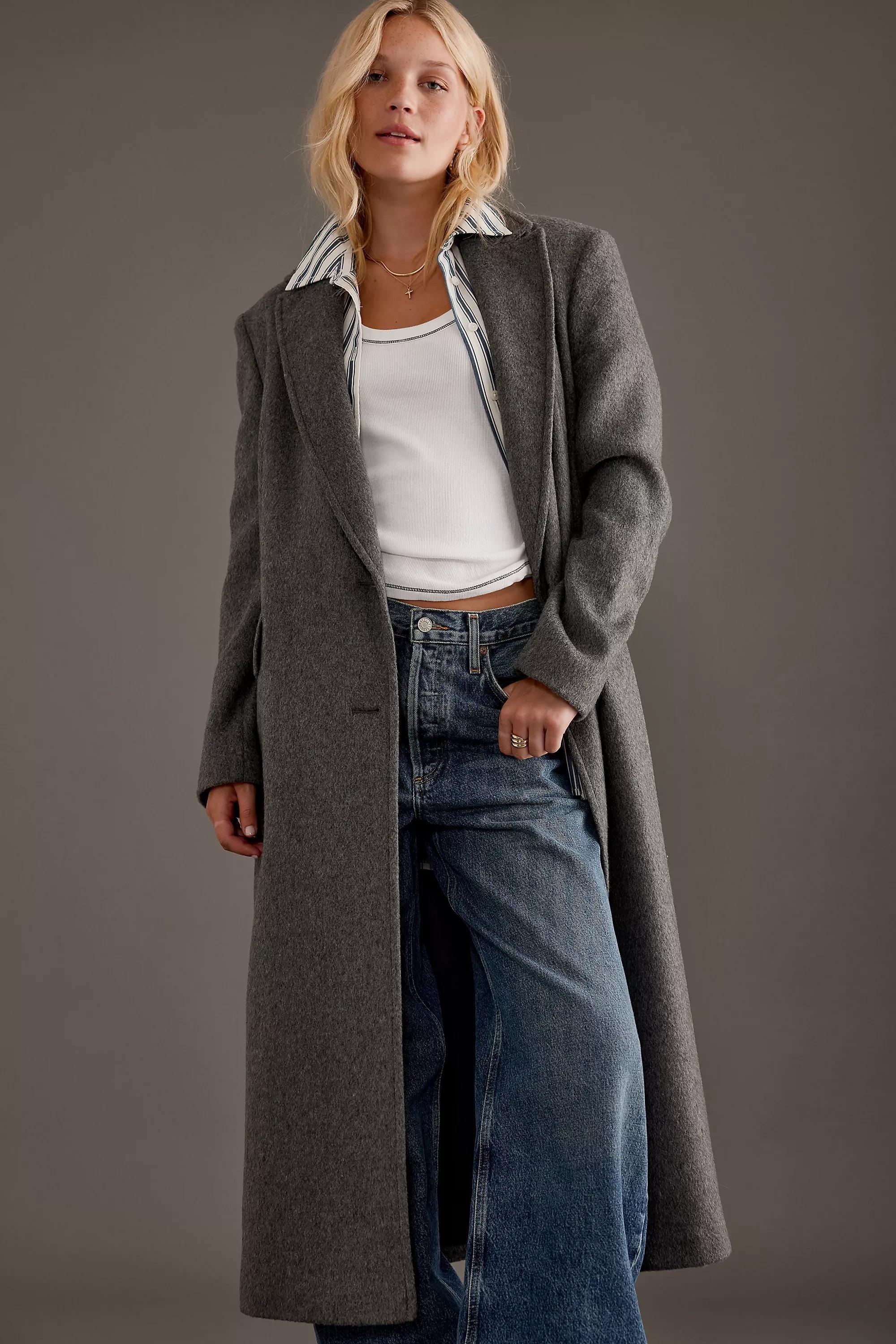 Anthropologie Plain Overcoat, Grey, , large image number 5