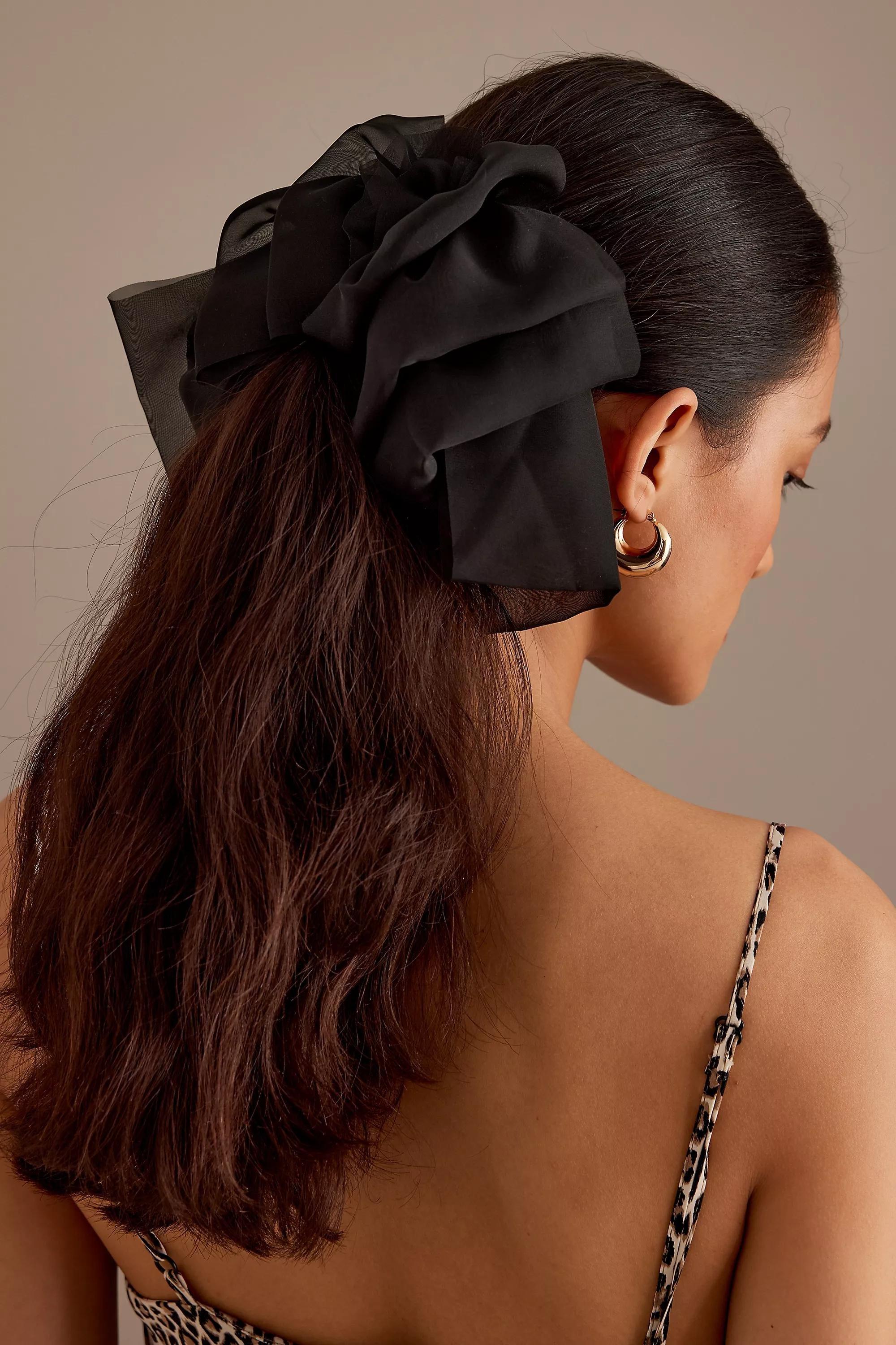 Uk Corsage Bow Clip, Black, A501_0001, large image number 0