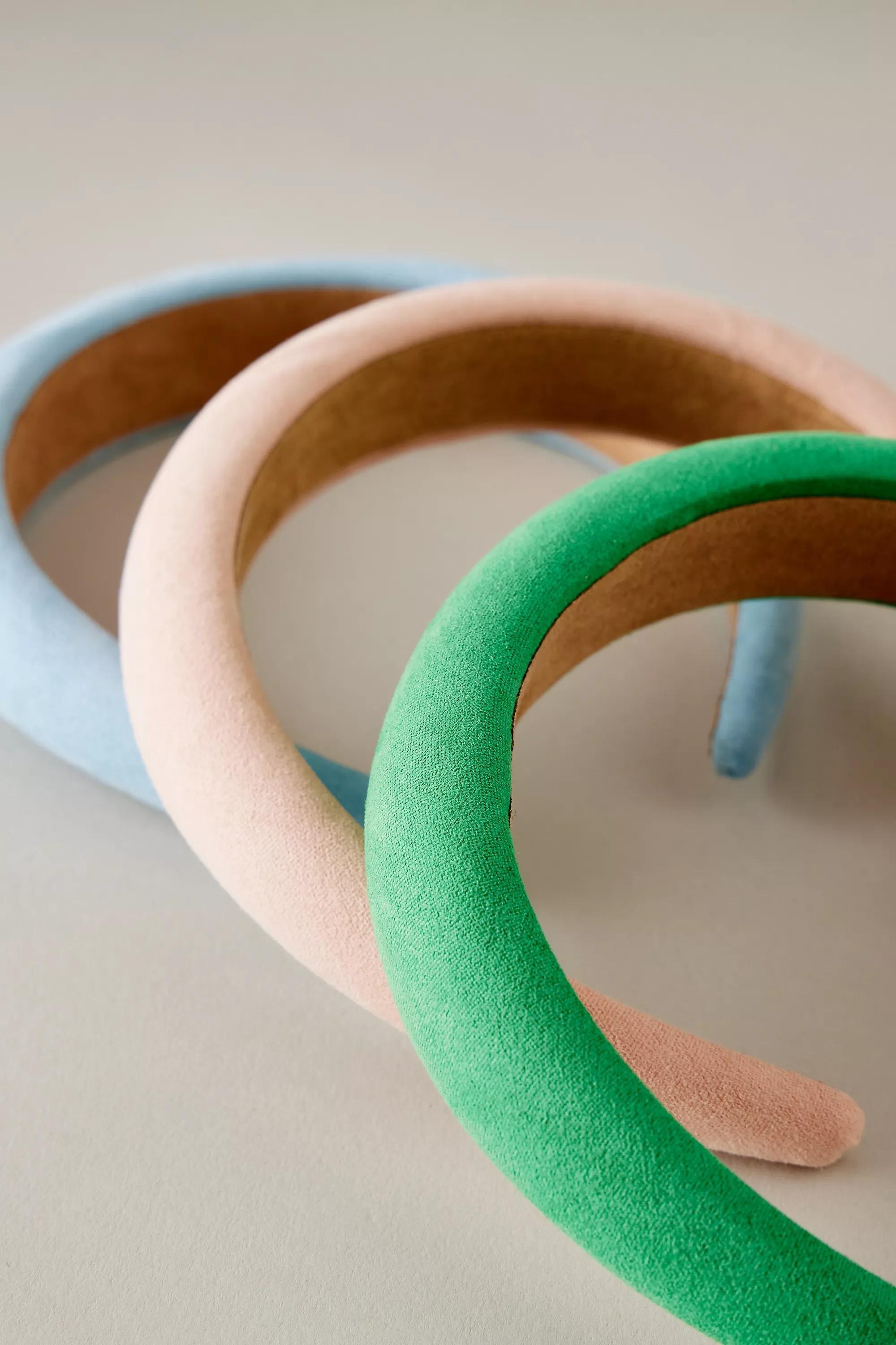 Uk Suede Puffy Headband, Green, A501_0030, large image number 0