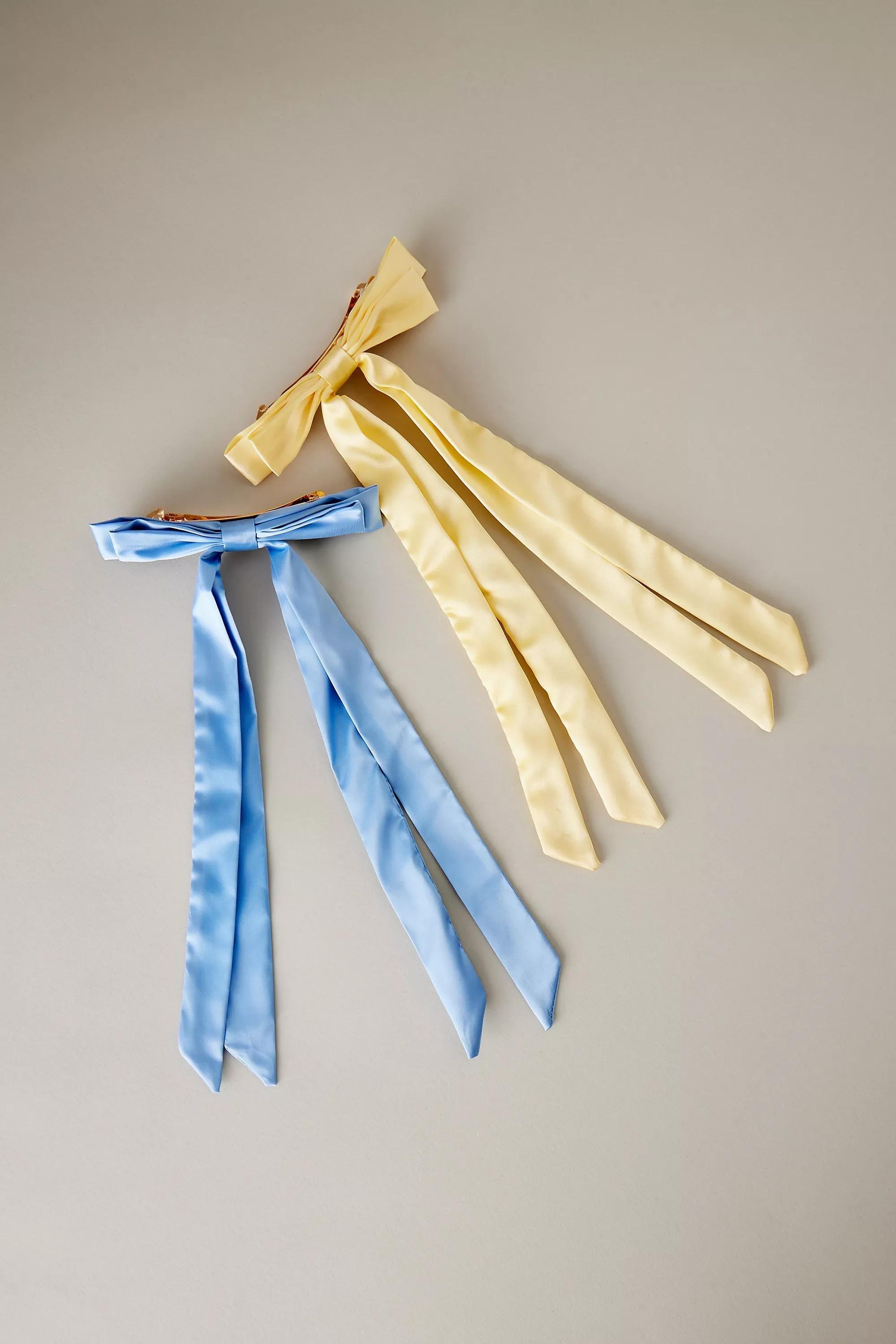 Bow Hair Clip, Set Of 2, Blue, A501_0048, large image number 0