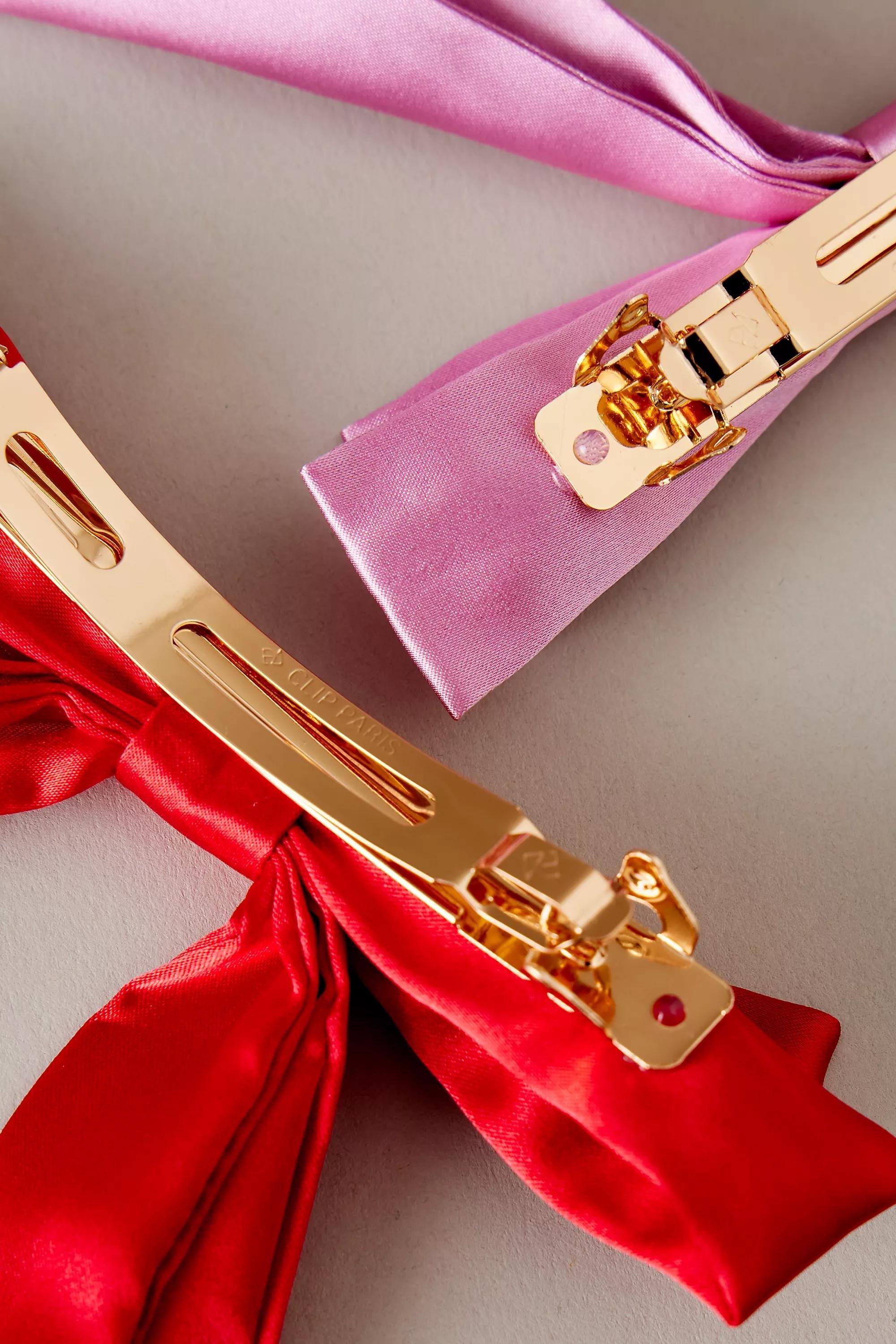 Bow Hair Clip, Set Of 2, Pink, A501_0066, large image number 2