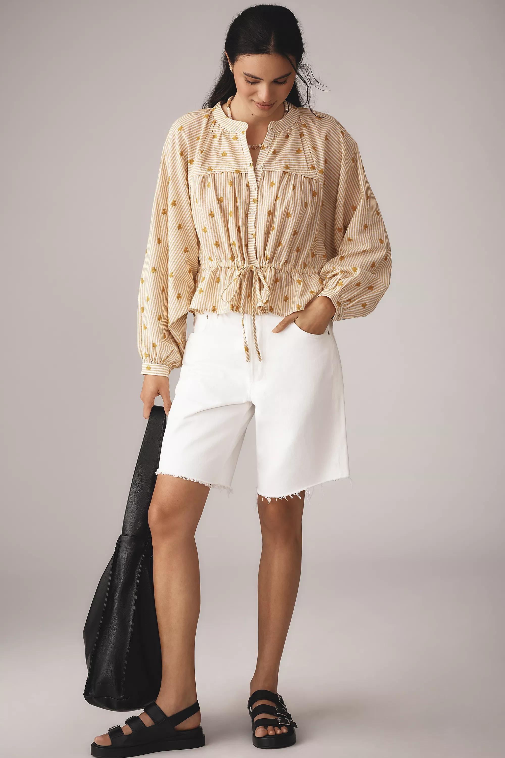 Anthropologie Polka Dot Blouse, Beige, A501_0072, large image number 2