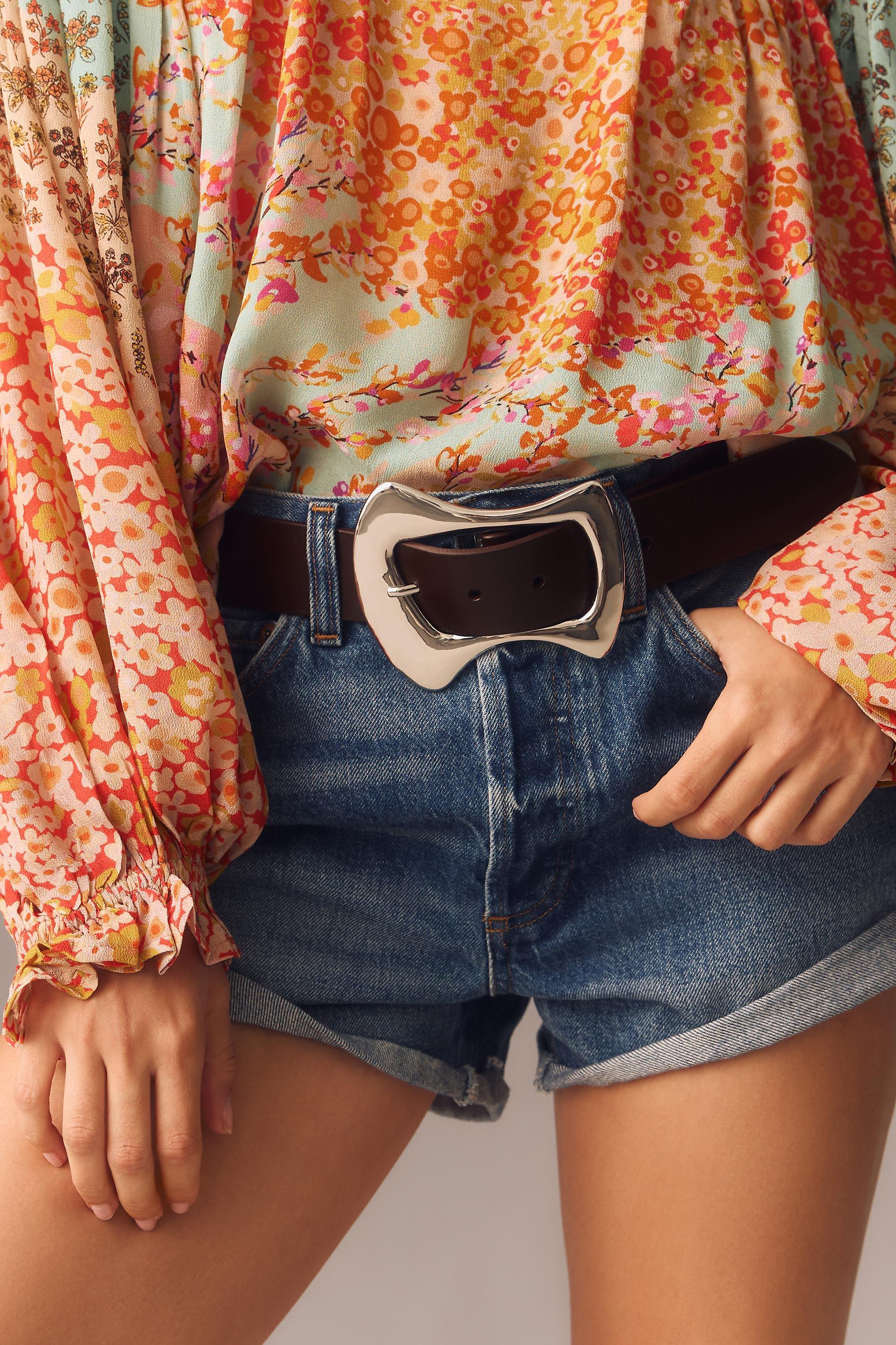 Statement Buckle Belt, Brown, , large image number 1