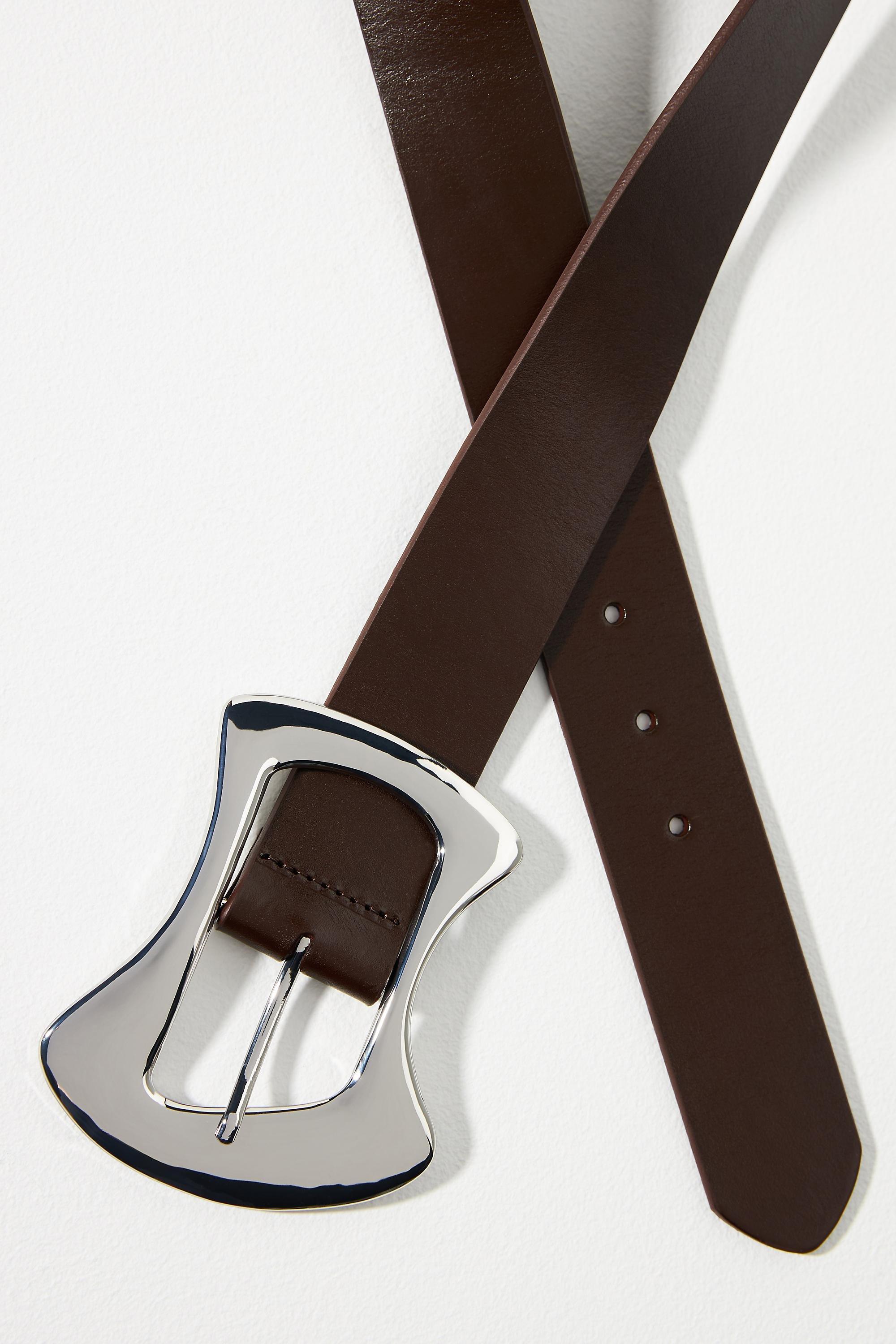 Statement Buckle Belt, Brown, A501_0021, medium