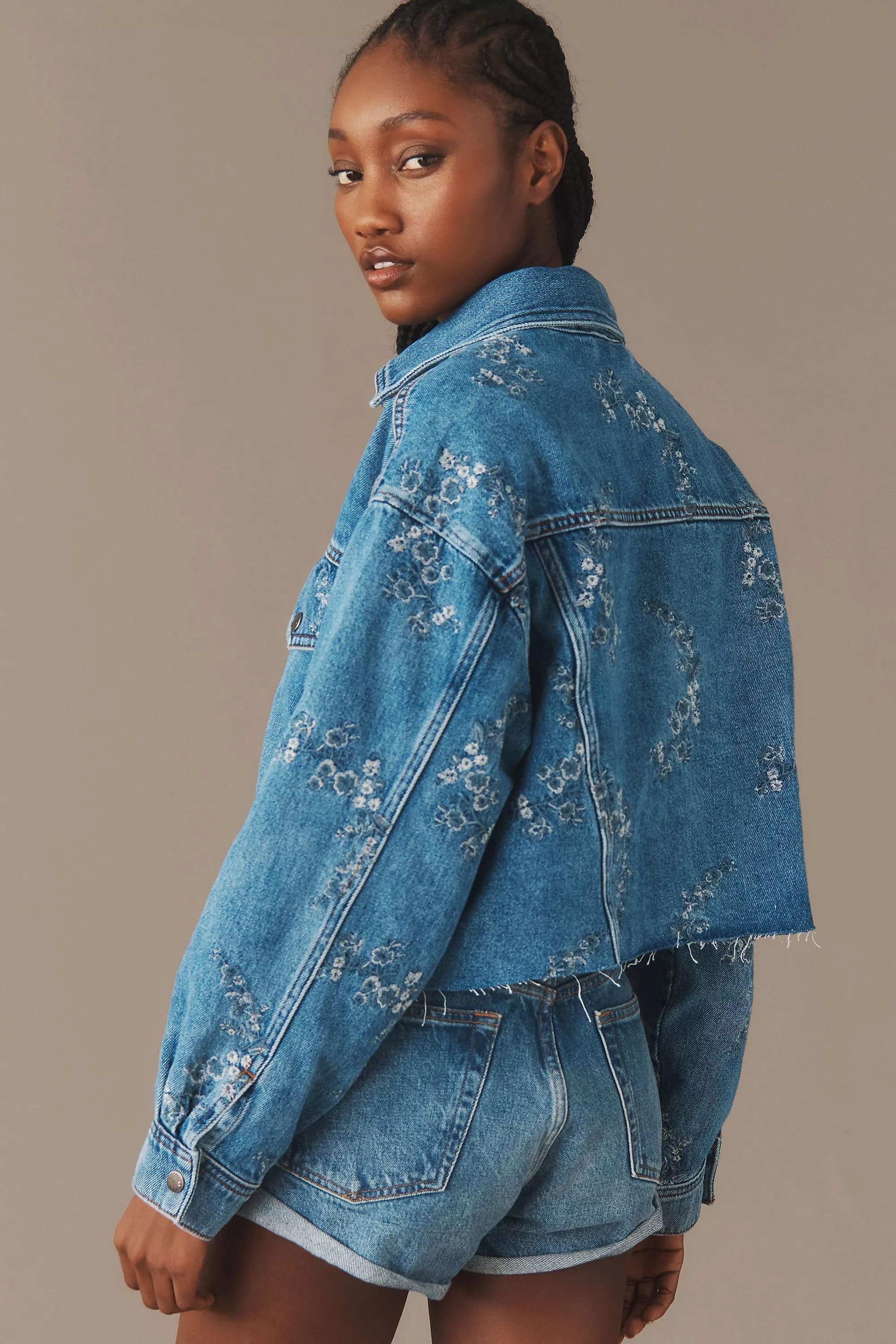 DENIM L Pilcro Embroidered Utility Denim Jacket, , large image number 3