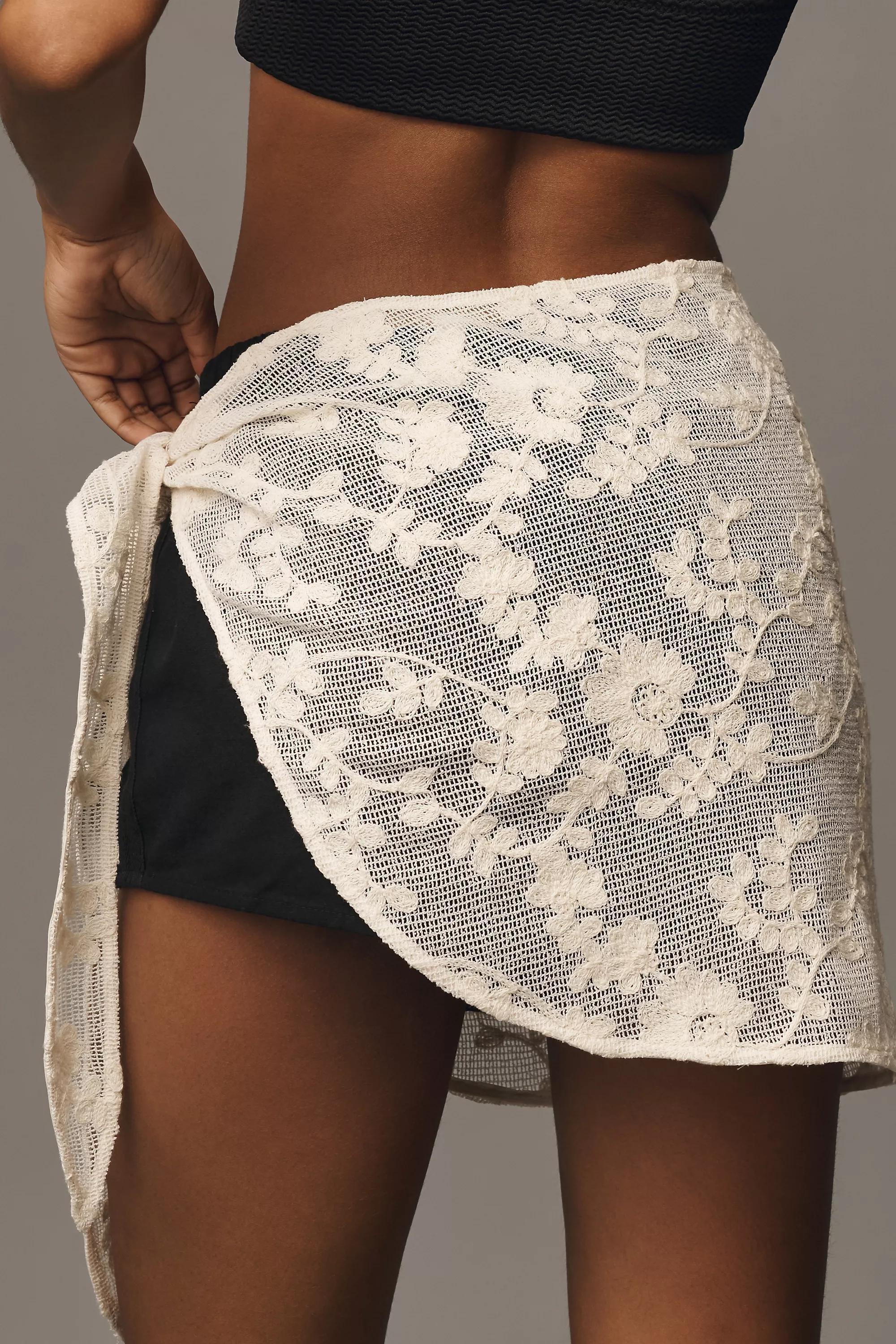 Flat Crochet Sarong, Cream, A501_0014, large image number 3