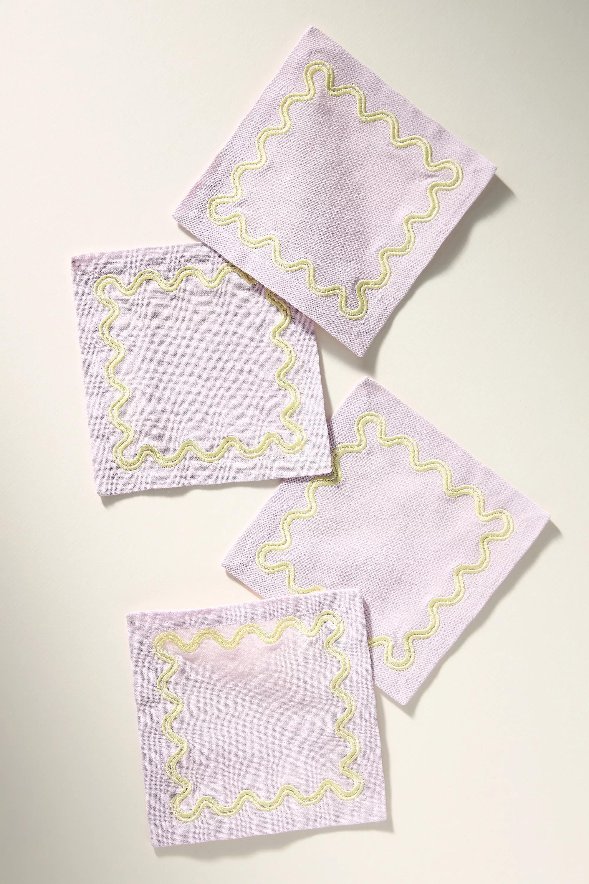 LAVENDER Madeline Cocktail Napkins, Set of 4, A501_0053, medium