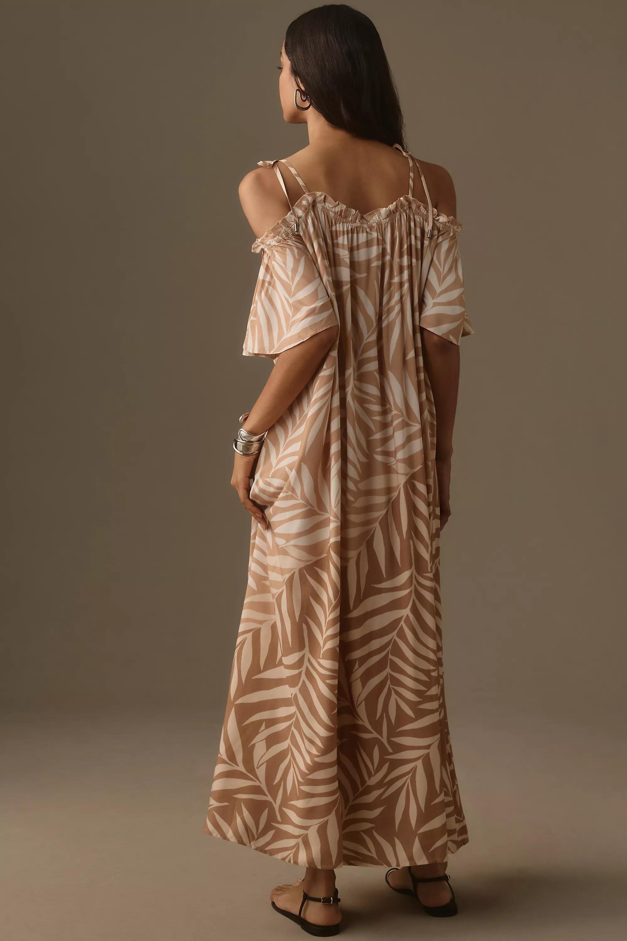 Printed Tie-Strap Kaftan, Multicolour, A501_0029, large image number 1