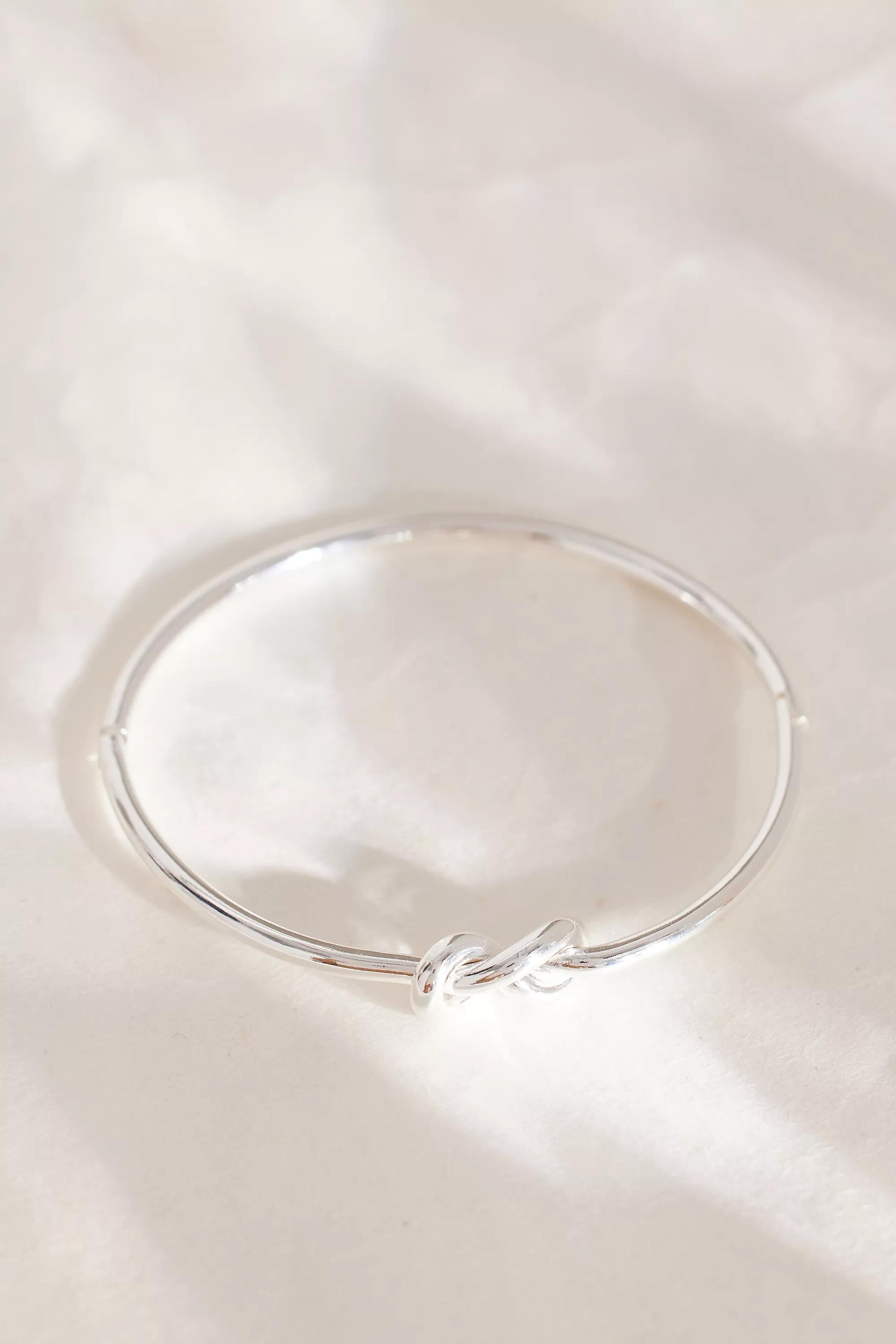 Knot Bangle Bracelet, Silver, A501_0007, large image number 0