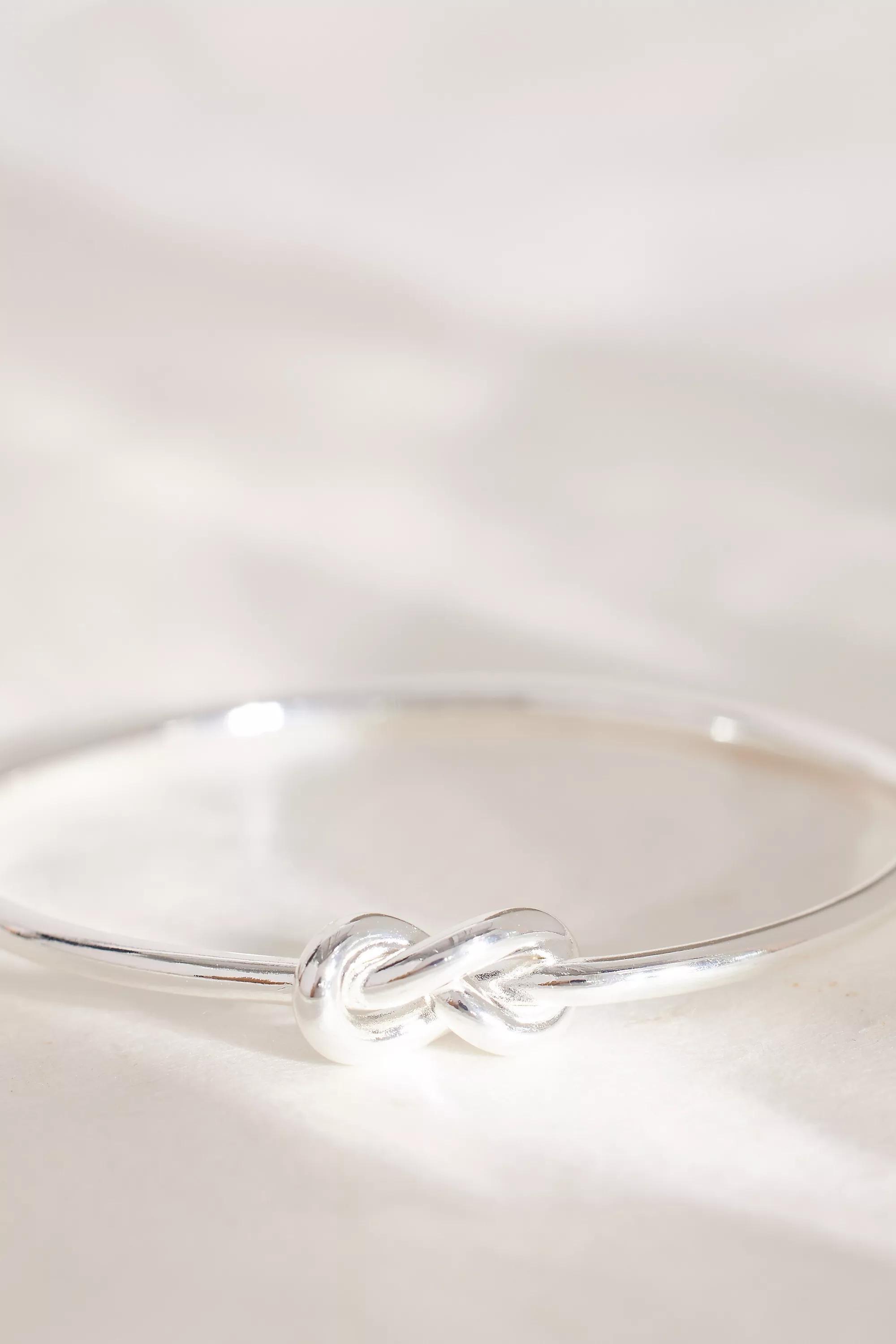 Knot Bangle Bracelet, Silver, A501_0007, large image number 1