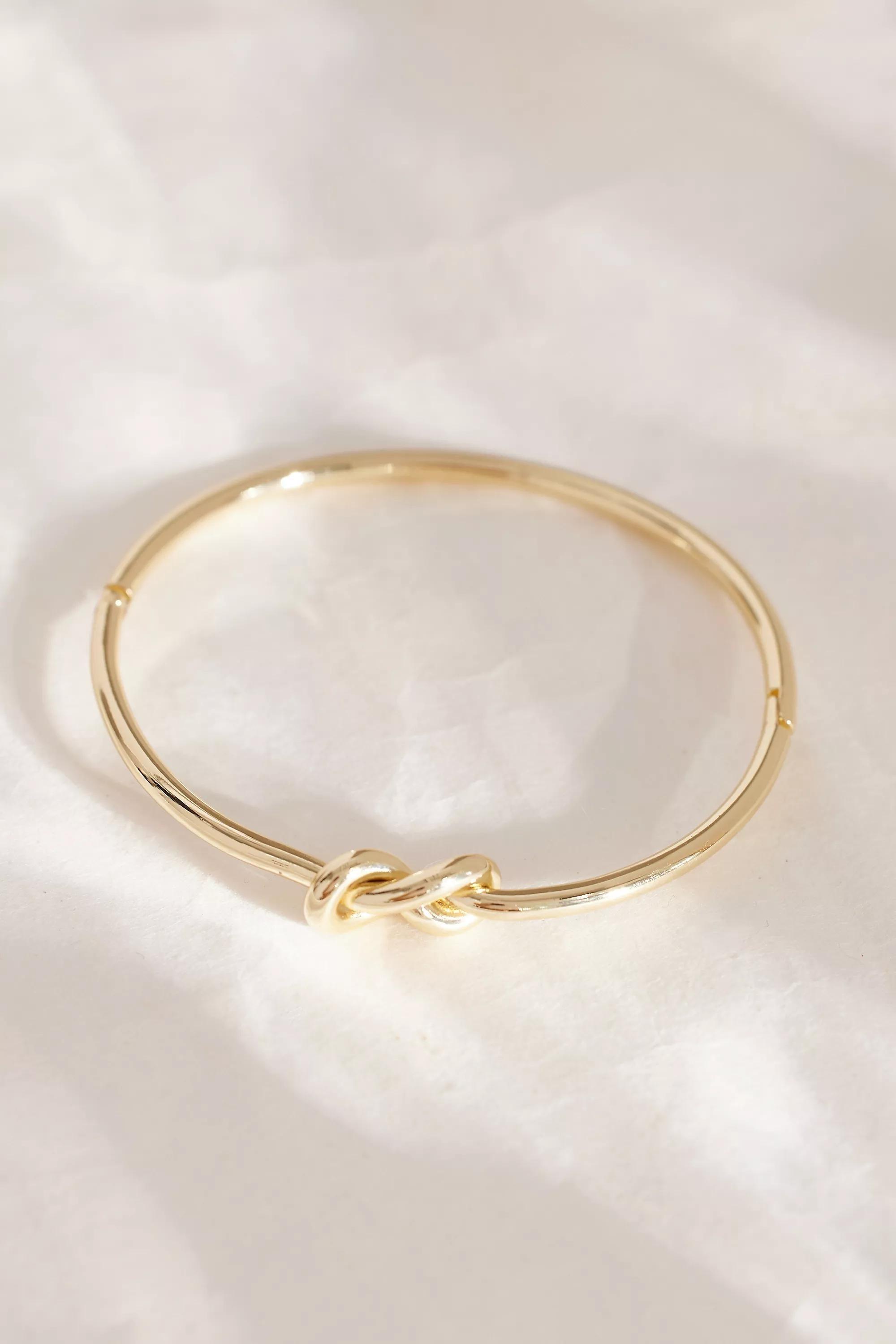 Knot Bangle Bracelet, Gold, A501_0070, large image number 0