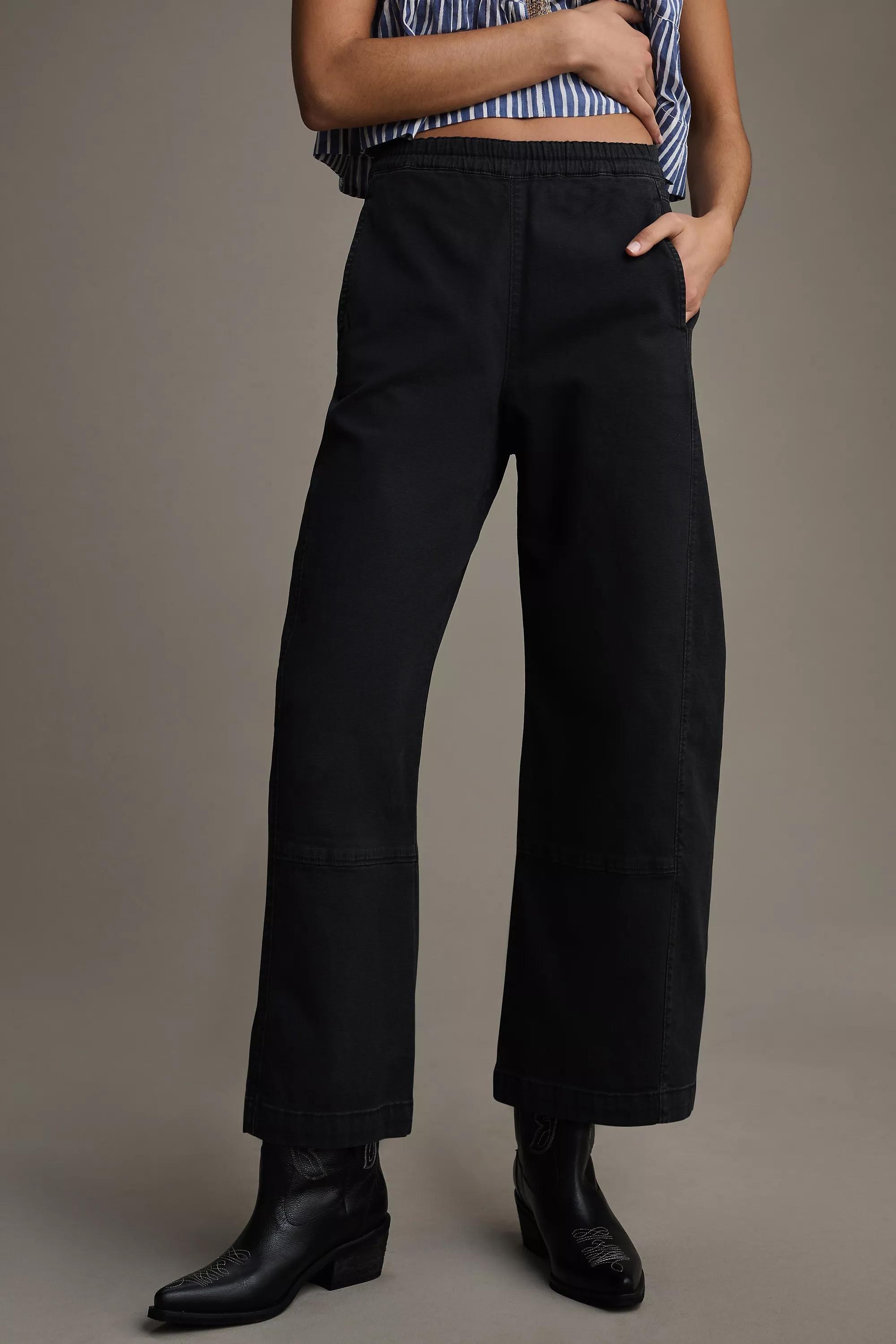 Anthropologie Plain Casual Trousers, Black, , large image number 1