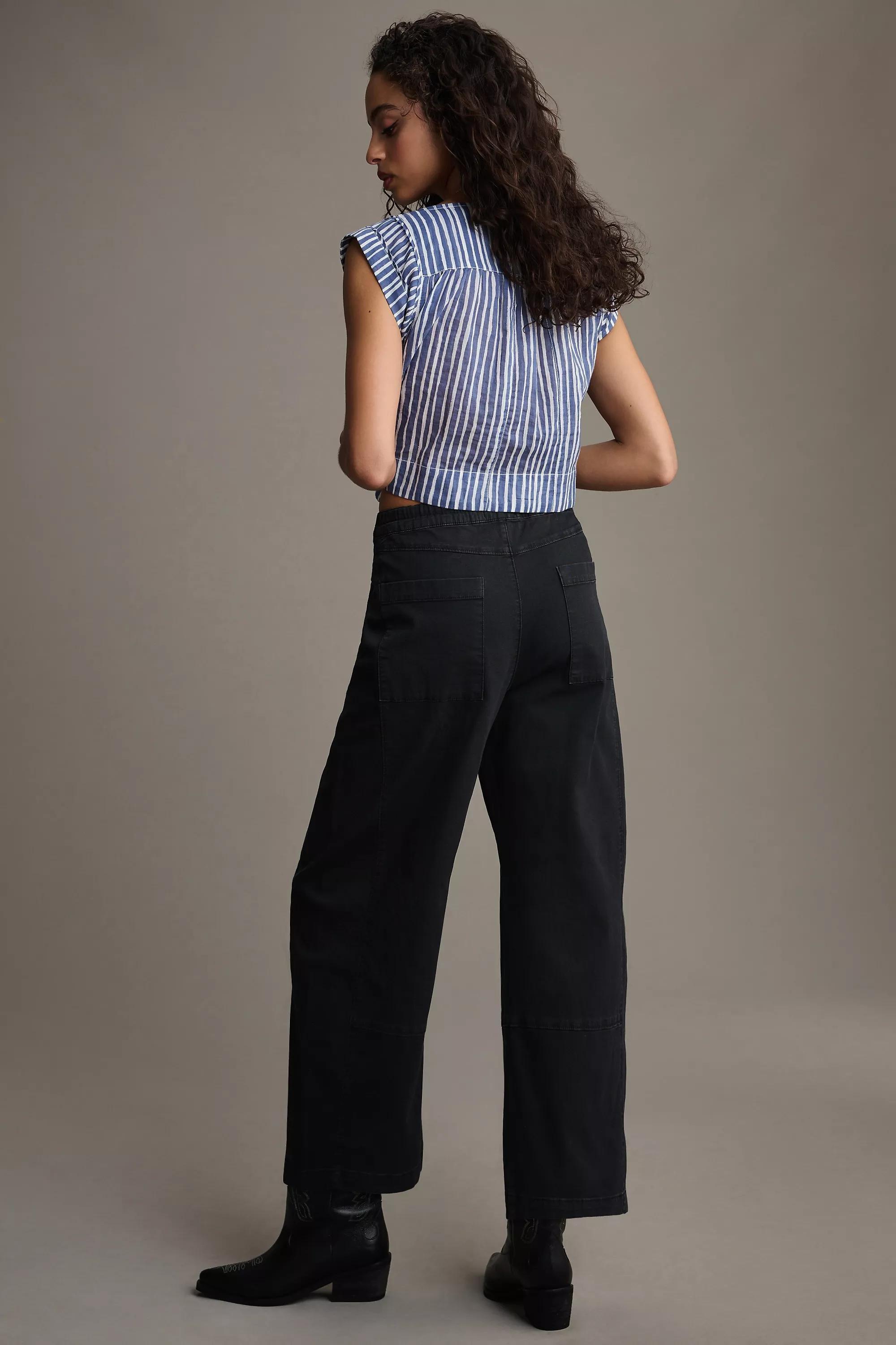 Anthropologie Plain Casual Trousers, Black, , large image number 2