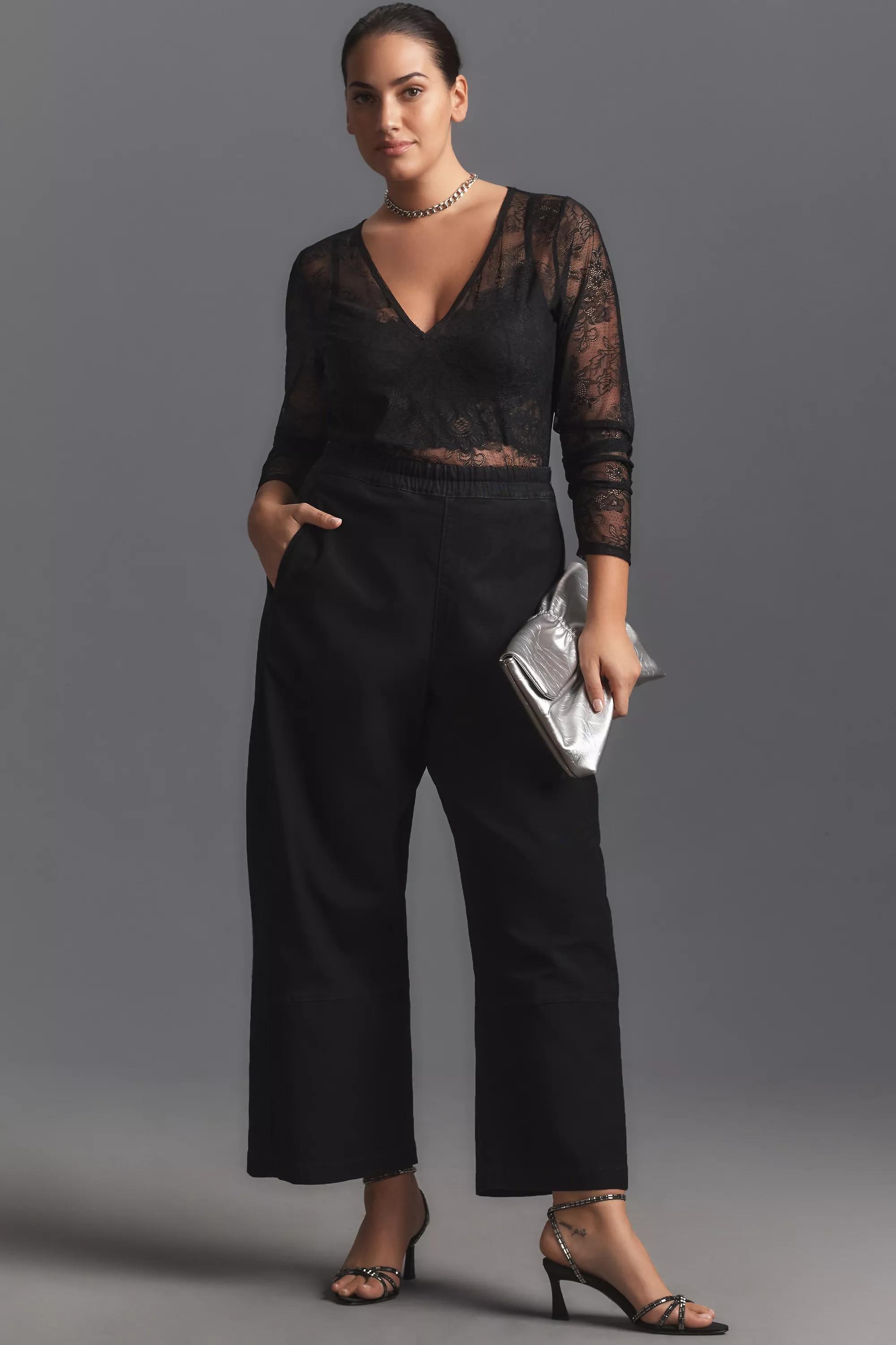 Anthropologie Plain Casual Trousers, Black, , large image number 4