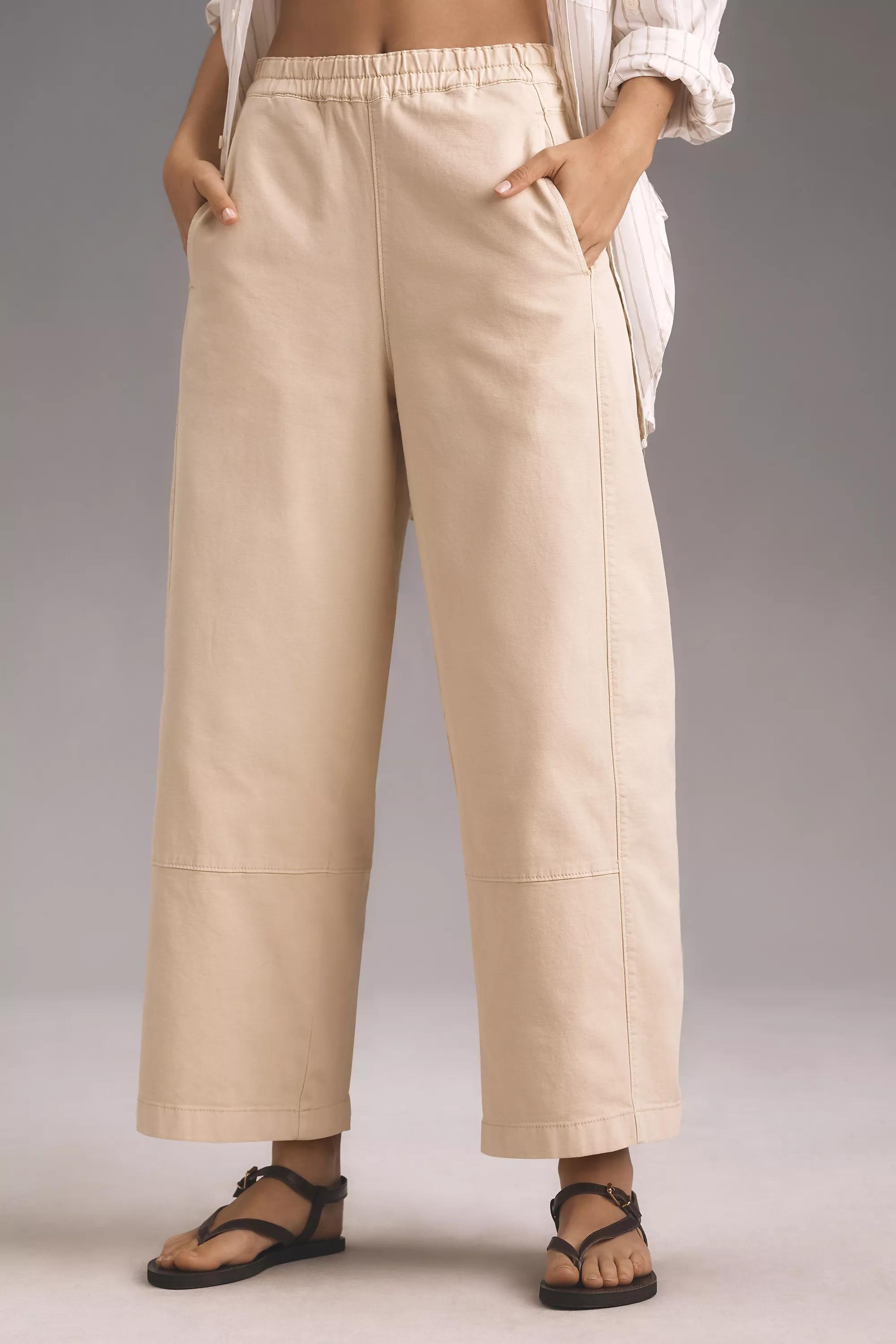 Pilcro The Izzie Relaxed Pull-On Barrel Pants, Beige, , large image number 1