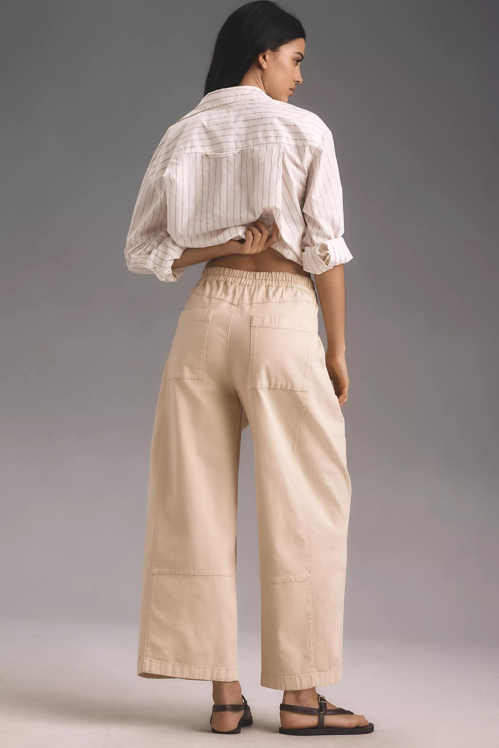 Pilcro The Izzie Relaxed Pull-On Barrel Pants, Beige, , large image number 3