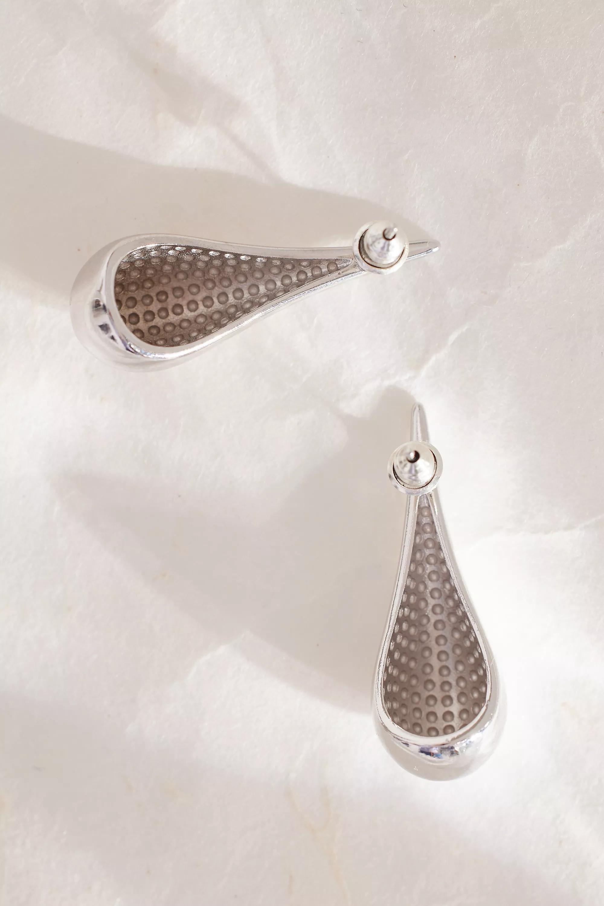 Slimline Teardrop Earrings, Slvr, A501_0007, large image number 1