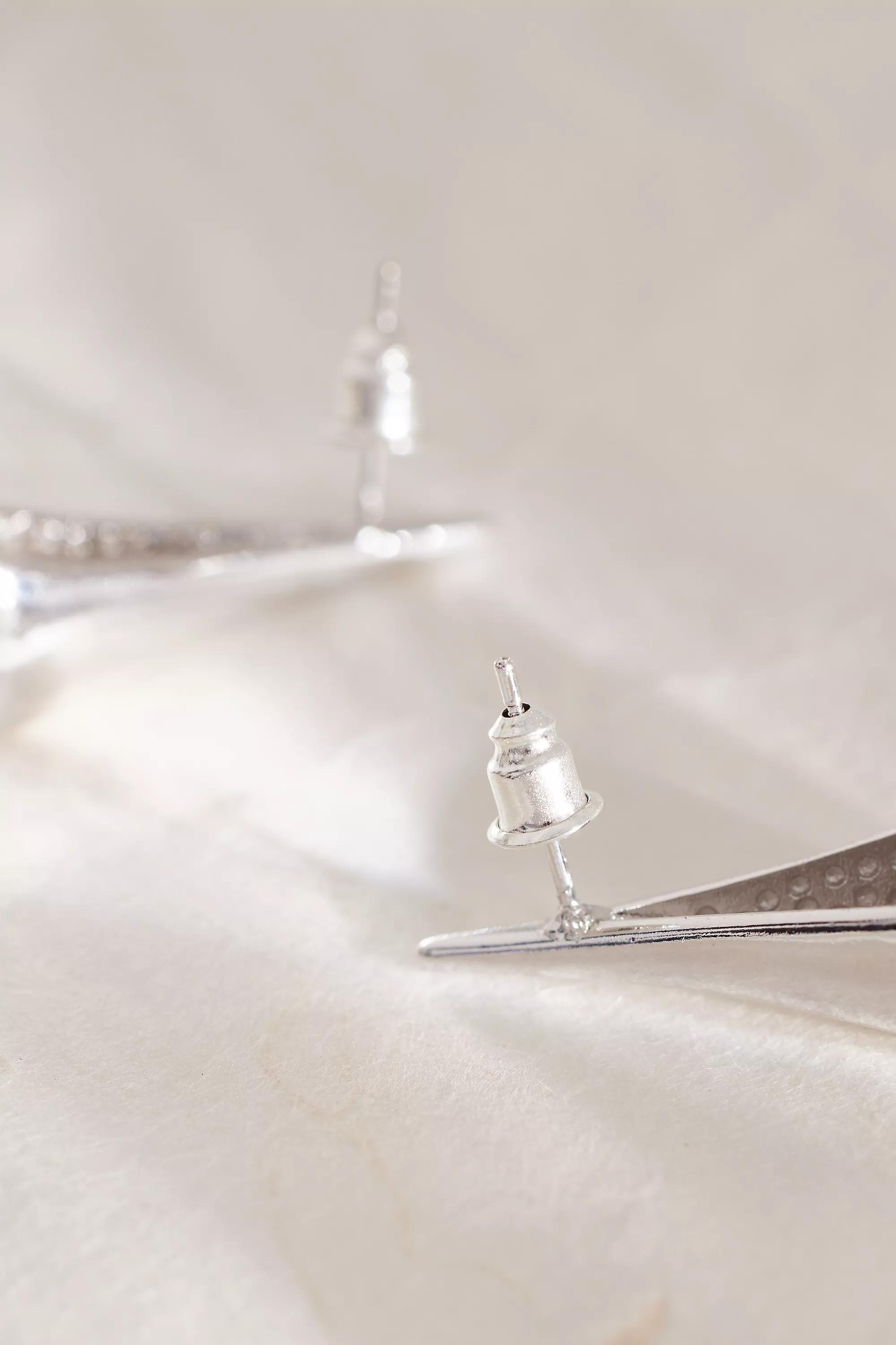 Slimline Teardrop Earrings, Slvr, A501_0007, large image number 2