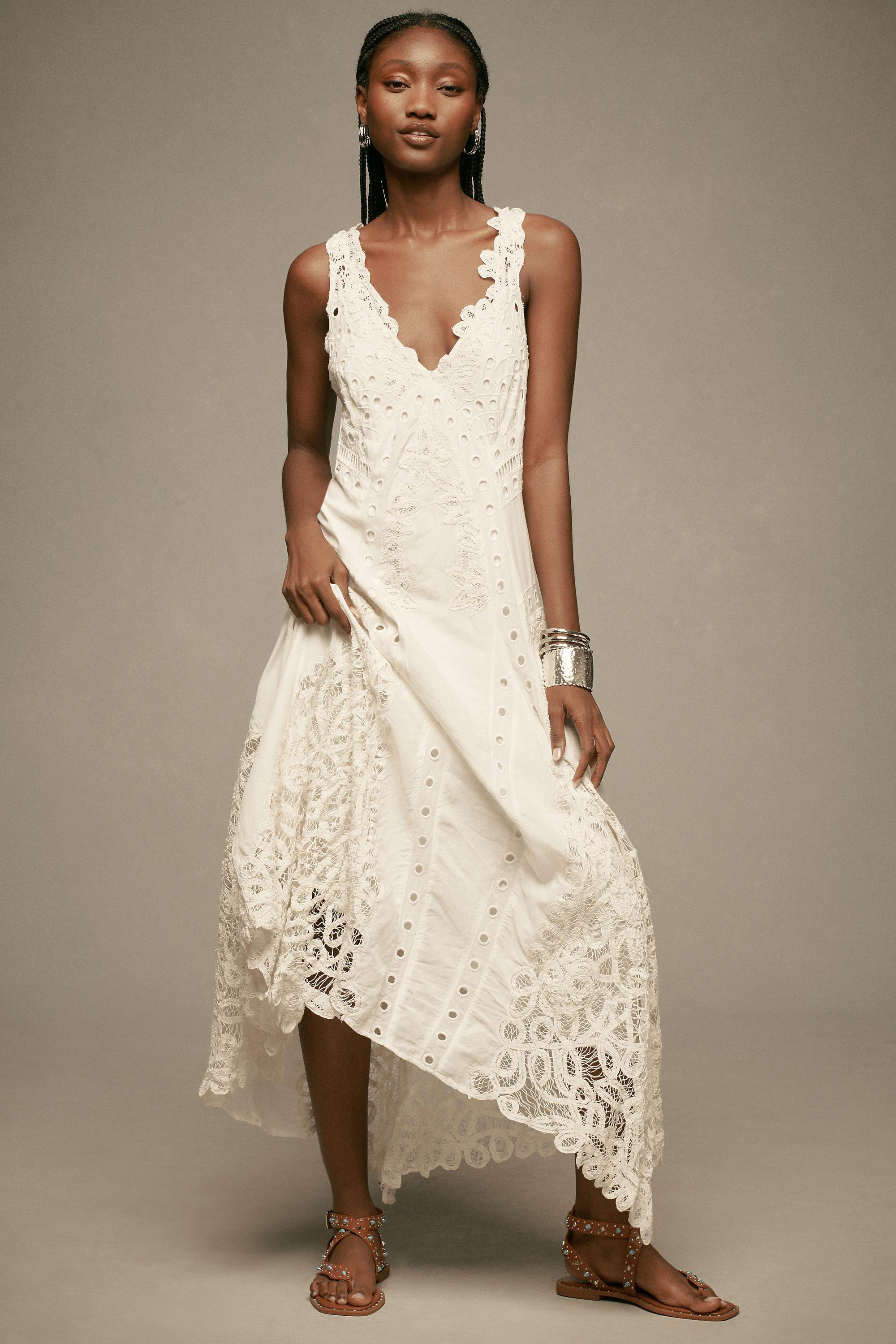 V-Neck A-Line Lace Maxi Dress, , large image number 0