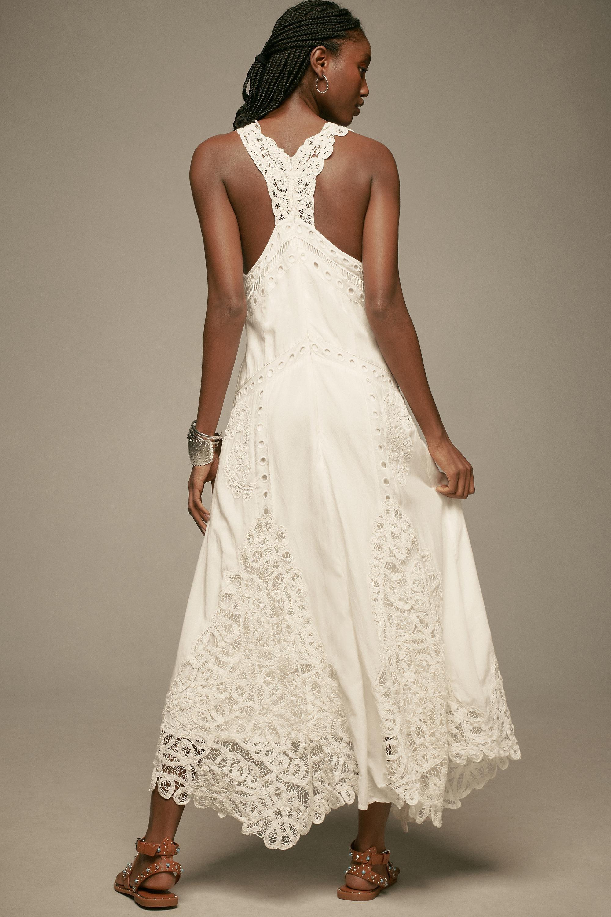 V-Neck A-Line Lace Maxi Dress, , large image number 2