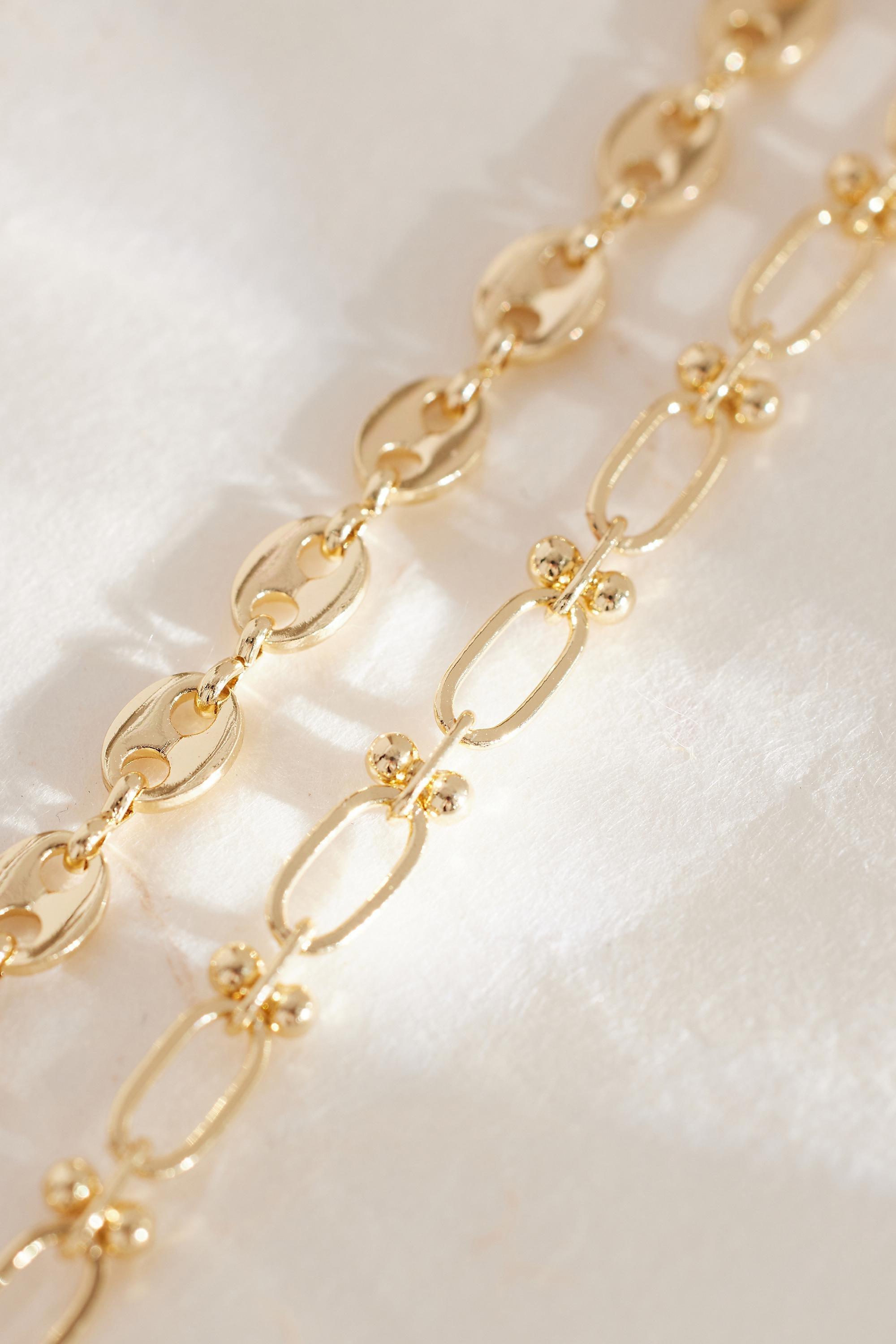 Longline Mixed Chain Layered Necklace, Gold, A501_0070, large image number 2