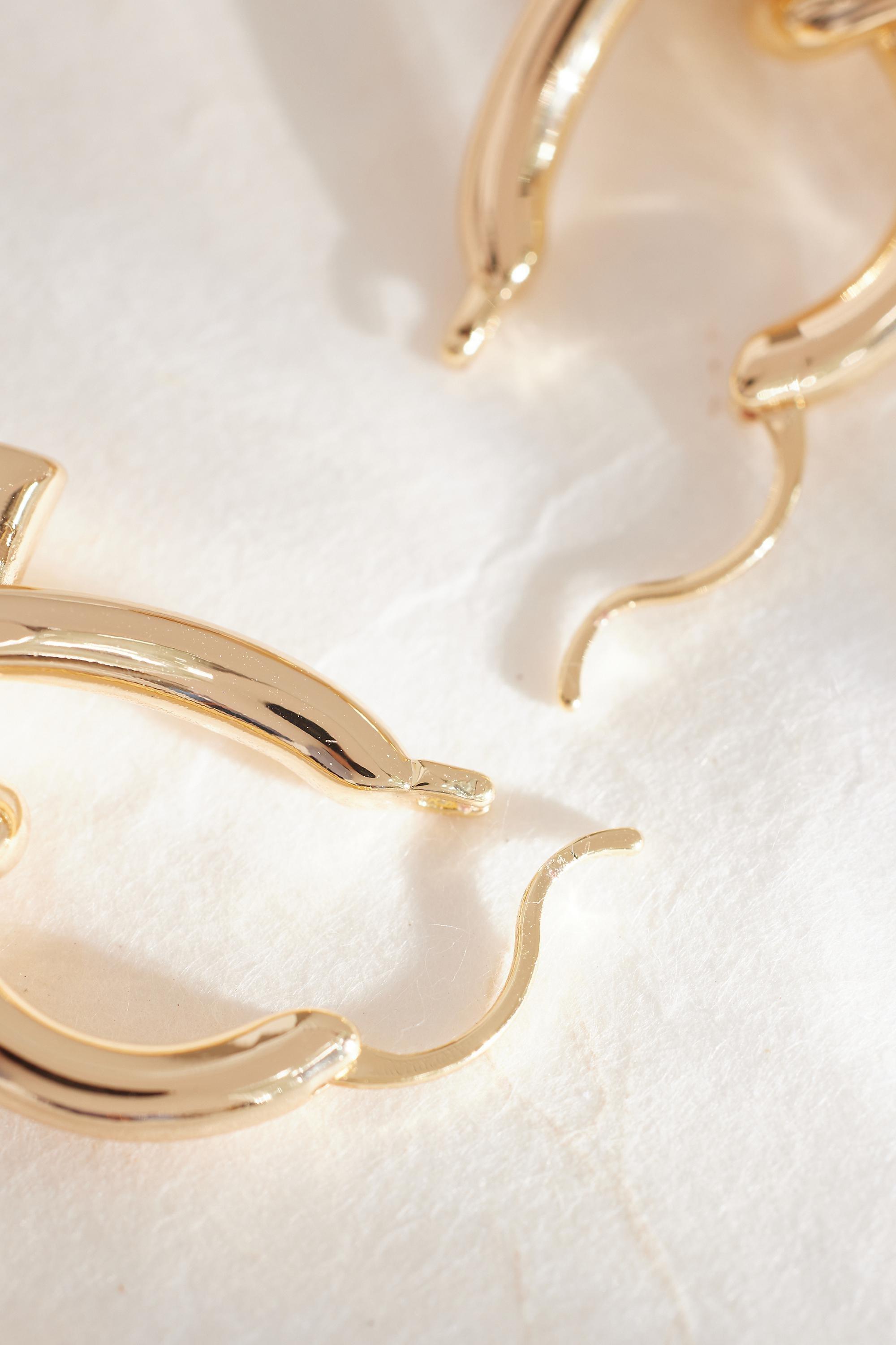 Small Knot Hoop Earrings, Gold, A501_0070, large image number 3