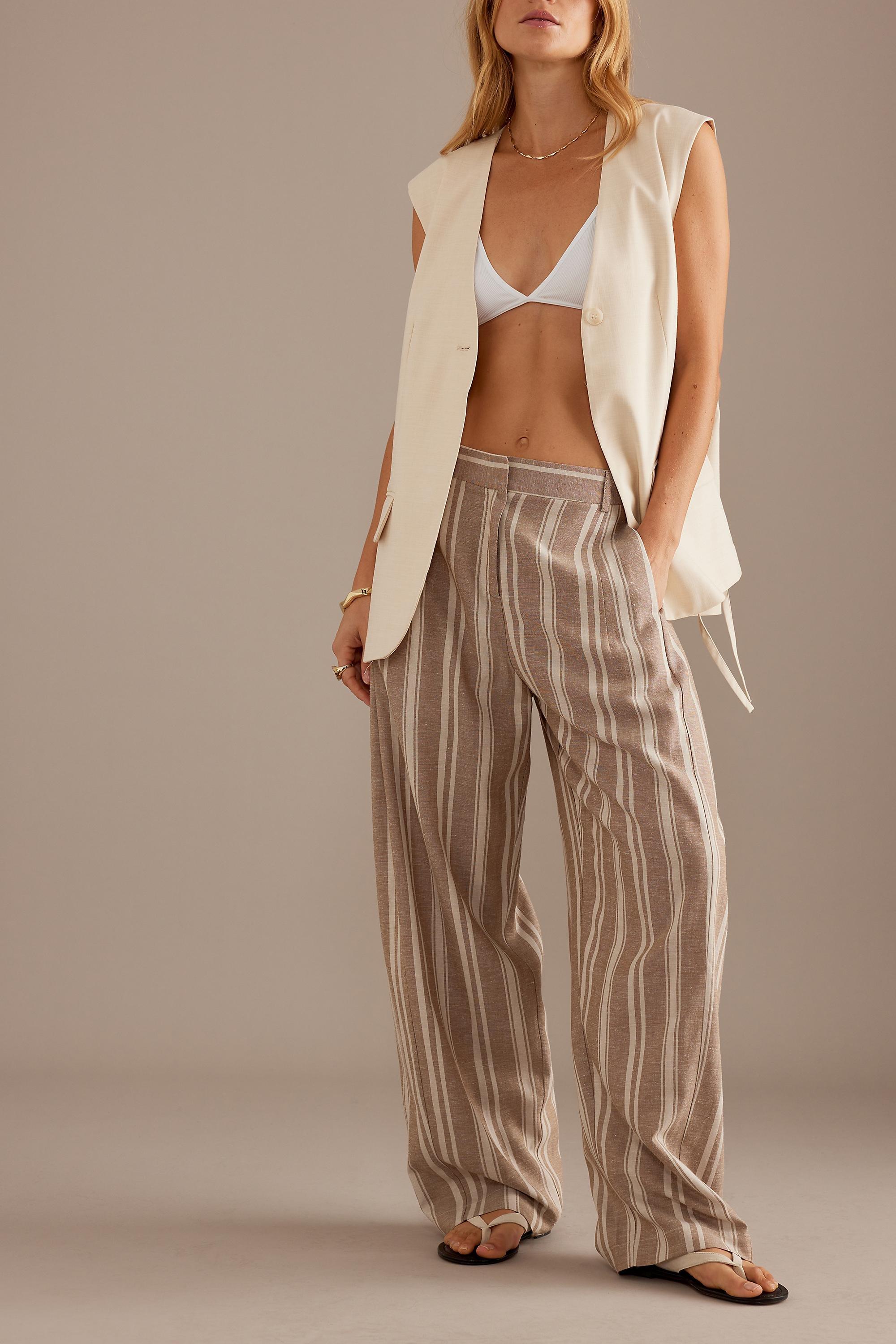NEUTR MOT Linen-Blend Barrel Trousers, , large image number 3
