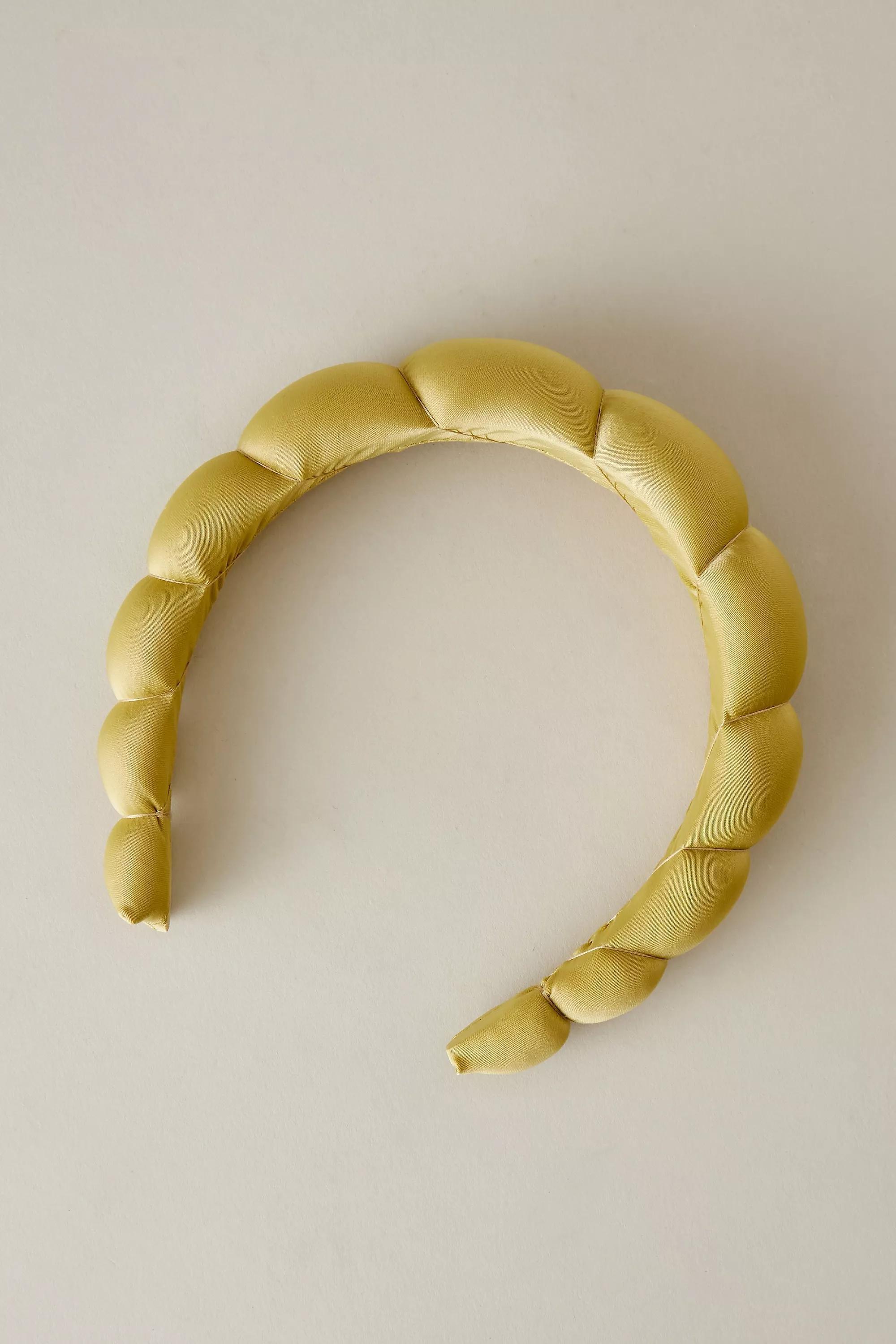 Satin Bubble Headband, Yellow, A501_0037, large image number 0