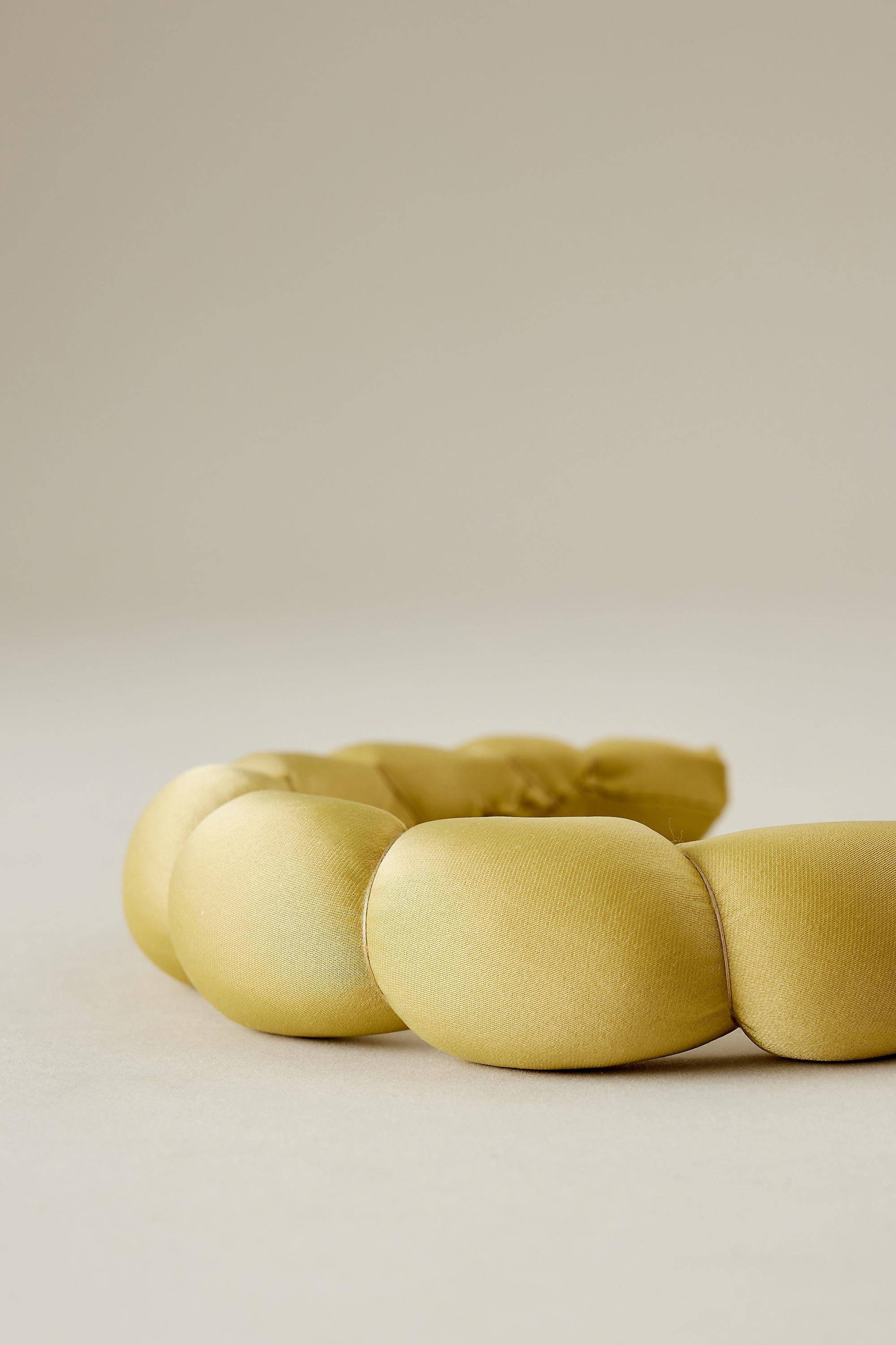 Satin Bubble Headband, Yellow, A501_0037, large image number 1