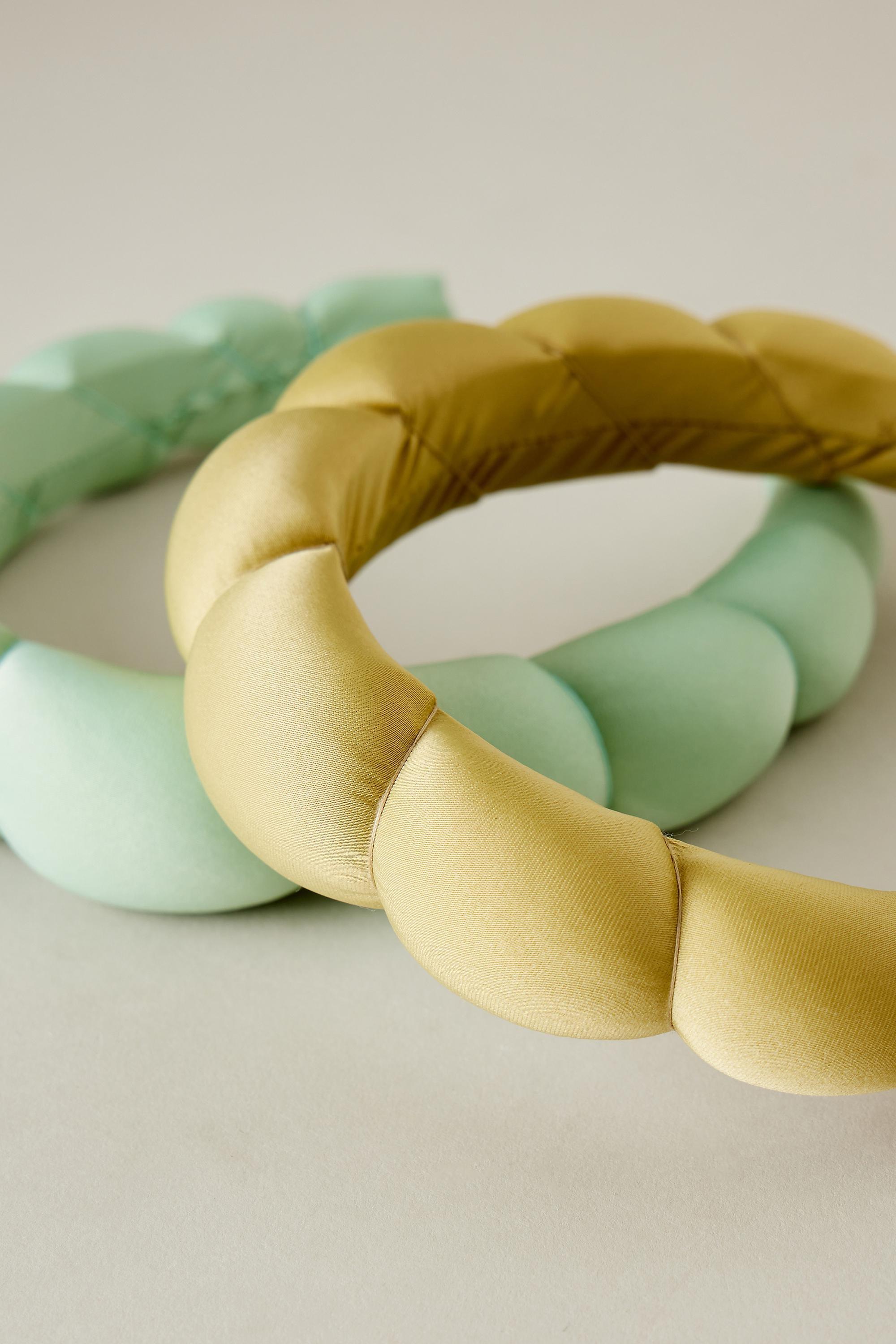 Satin Bubble Headband, Yellow, A501_0037, large image number 2