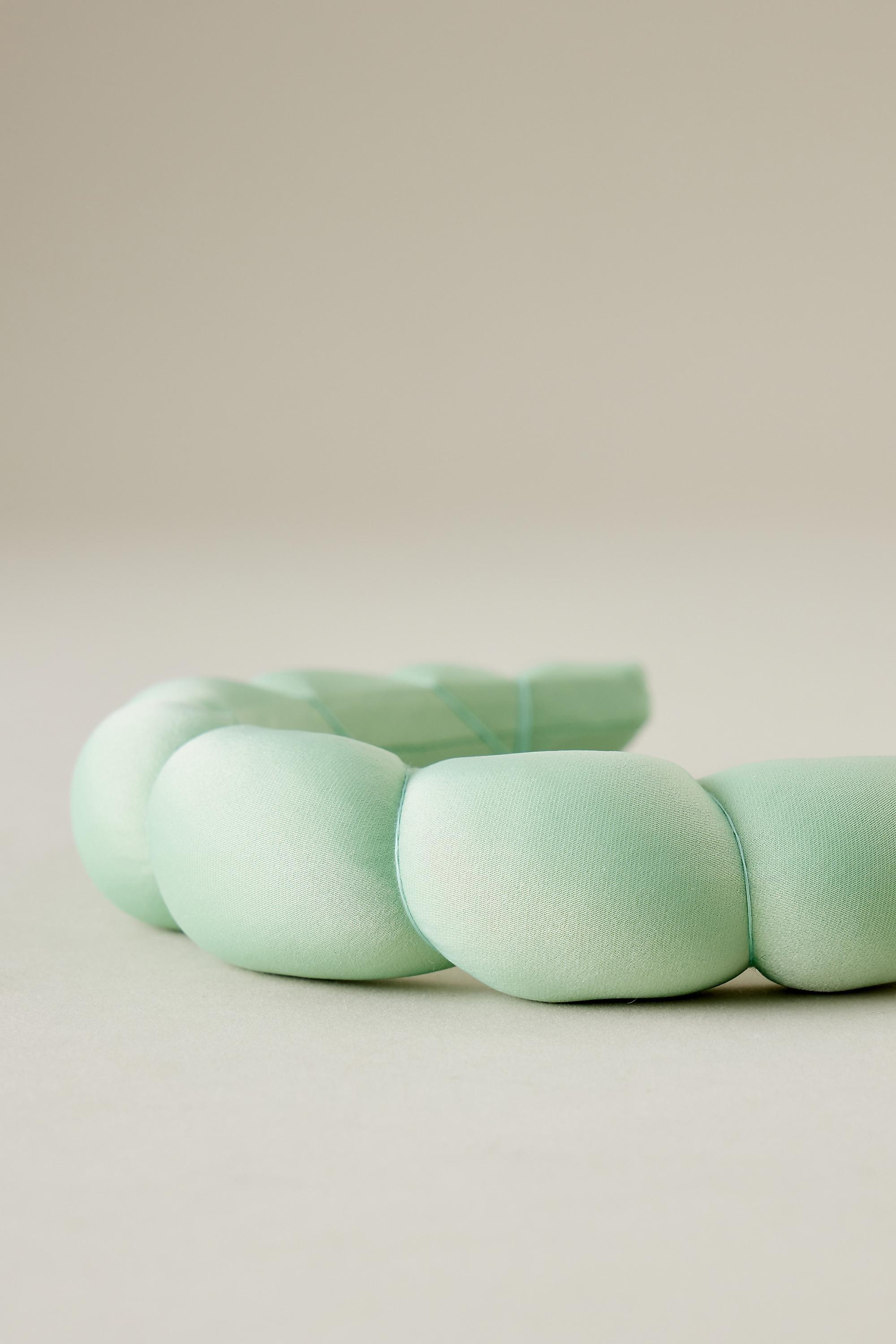 Satin Bubble Headband, Green, A501_0040, large image number 1