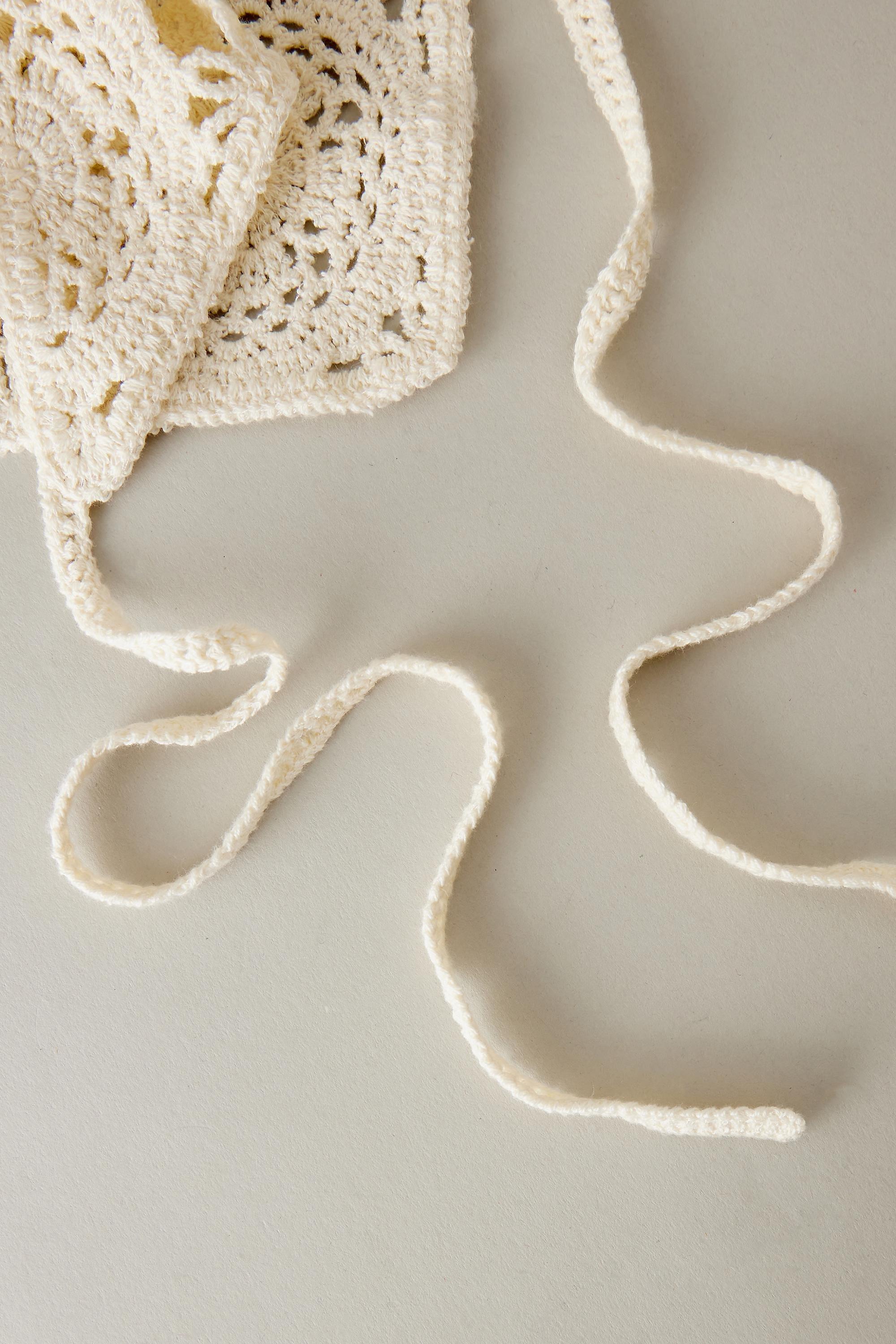 Crochet Hair Bandana, White, A501_0111, large image number 4