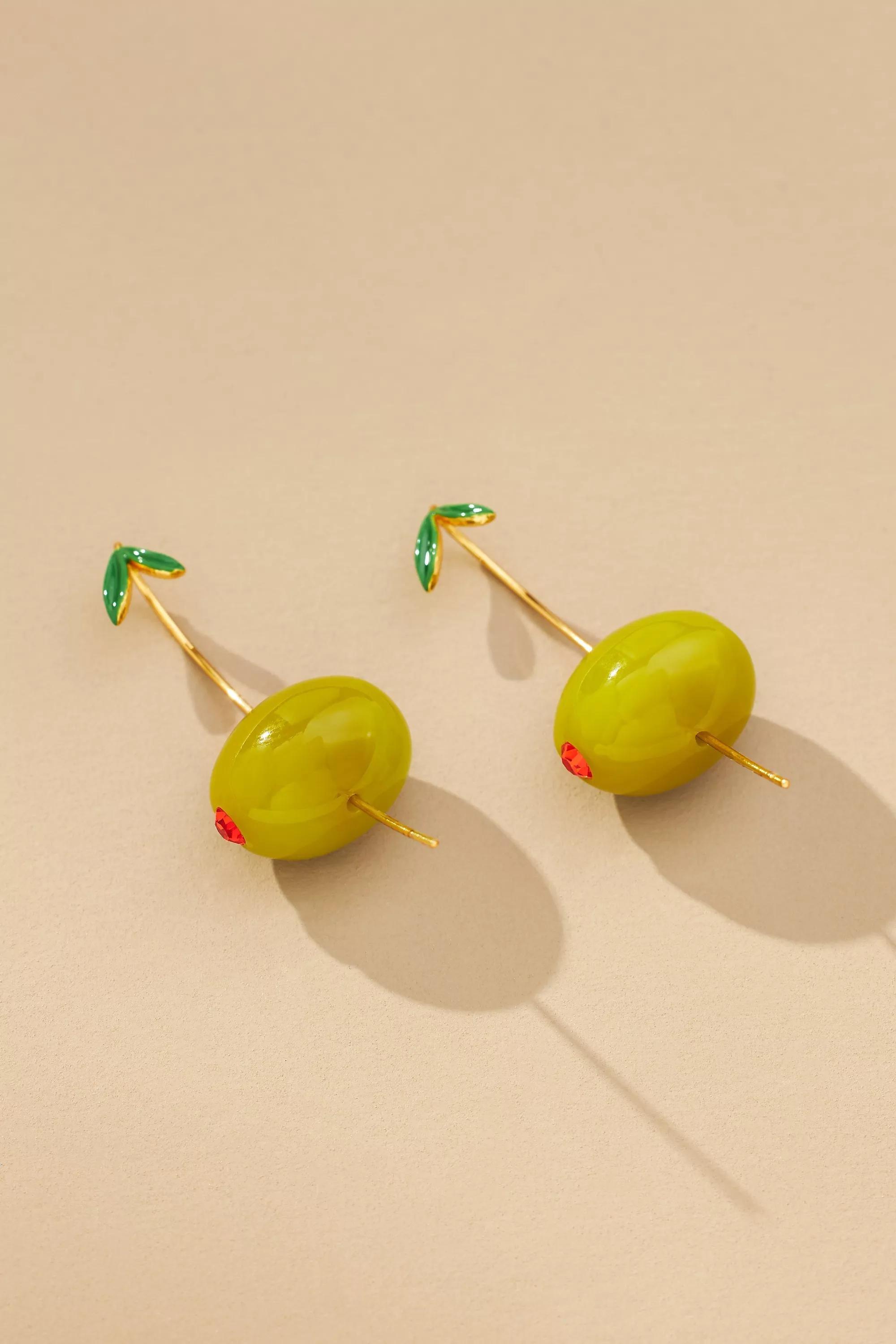 Fruit Drop Earrings, Green, A501_0030, large image number 0