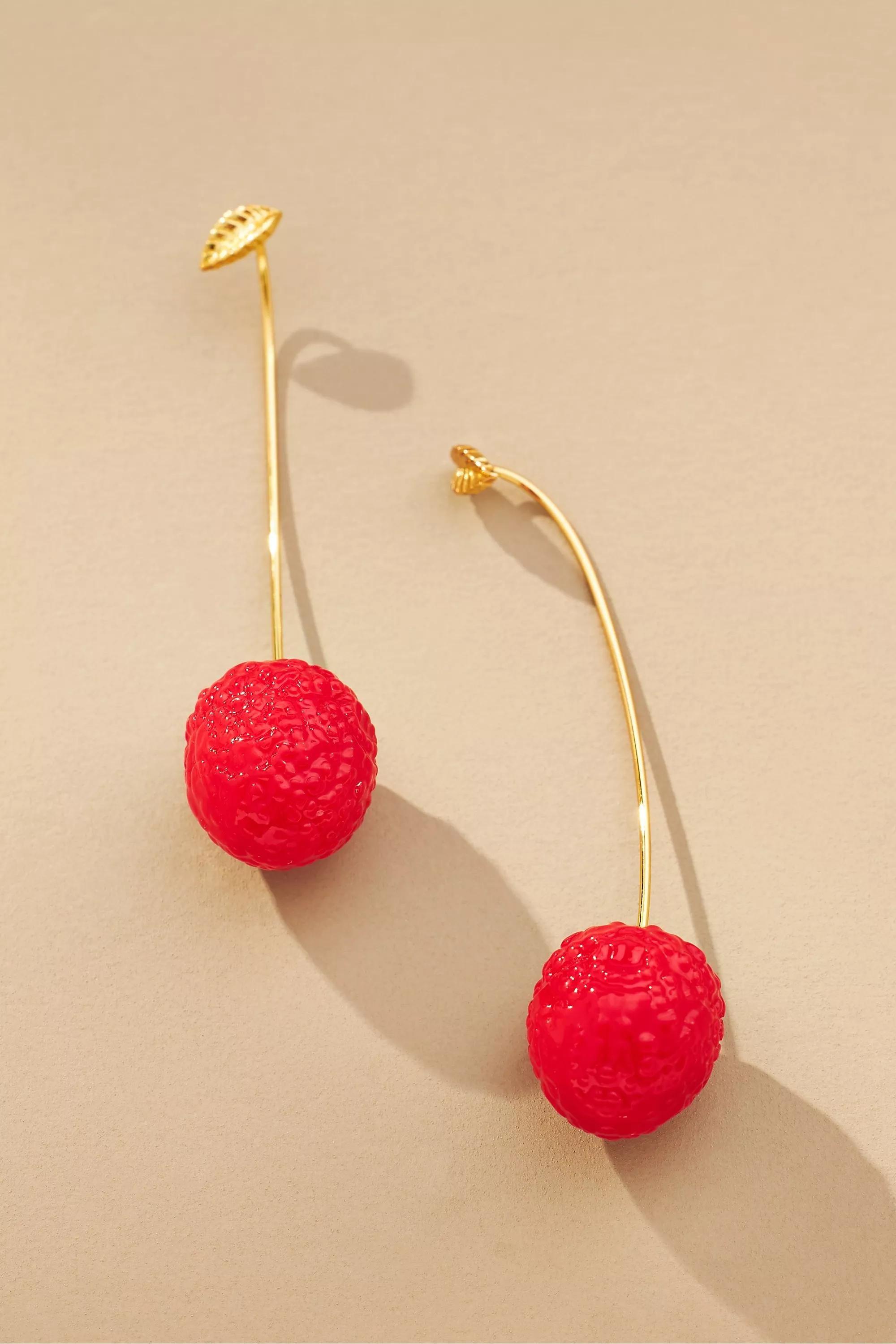 Fruit Drop Earrings, Red, A501_0060, large image number 0