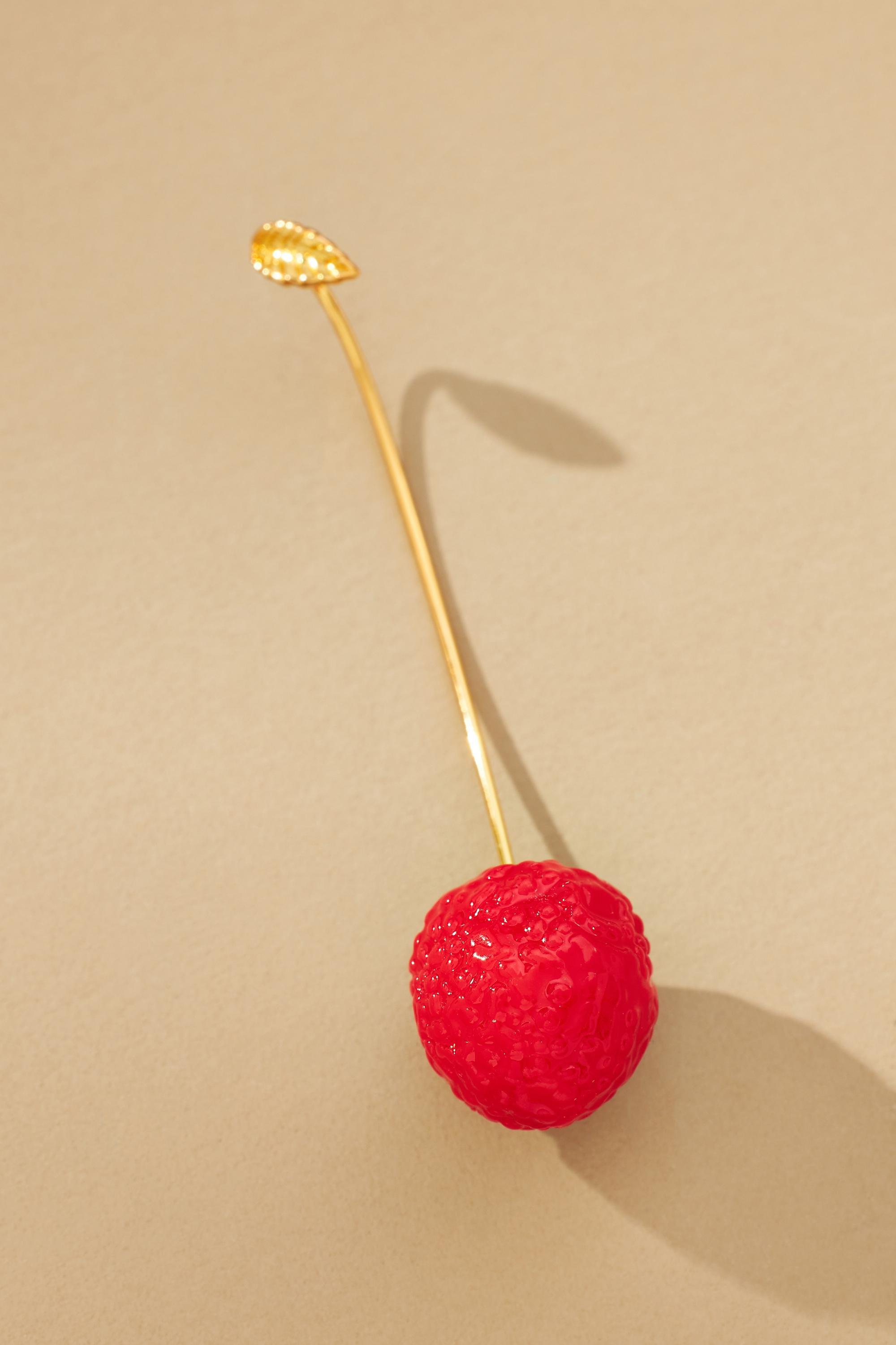 Fruit Drop Earrings, Red, A501_0060, large image number 1