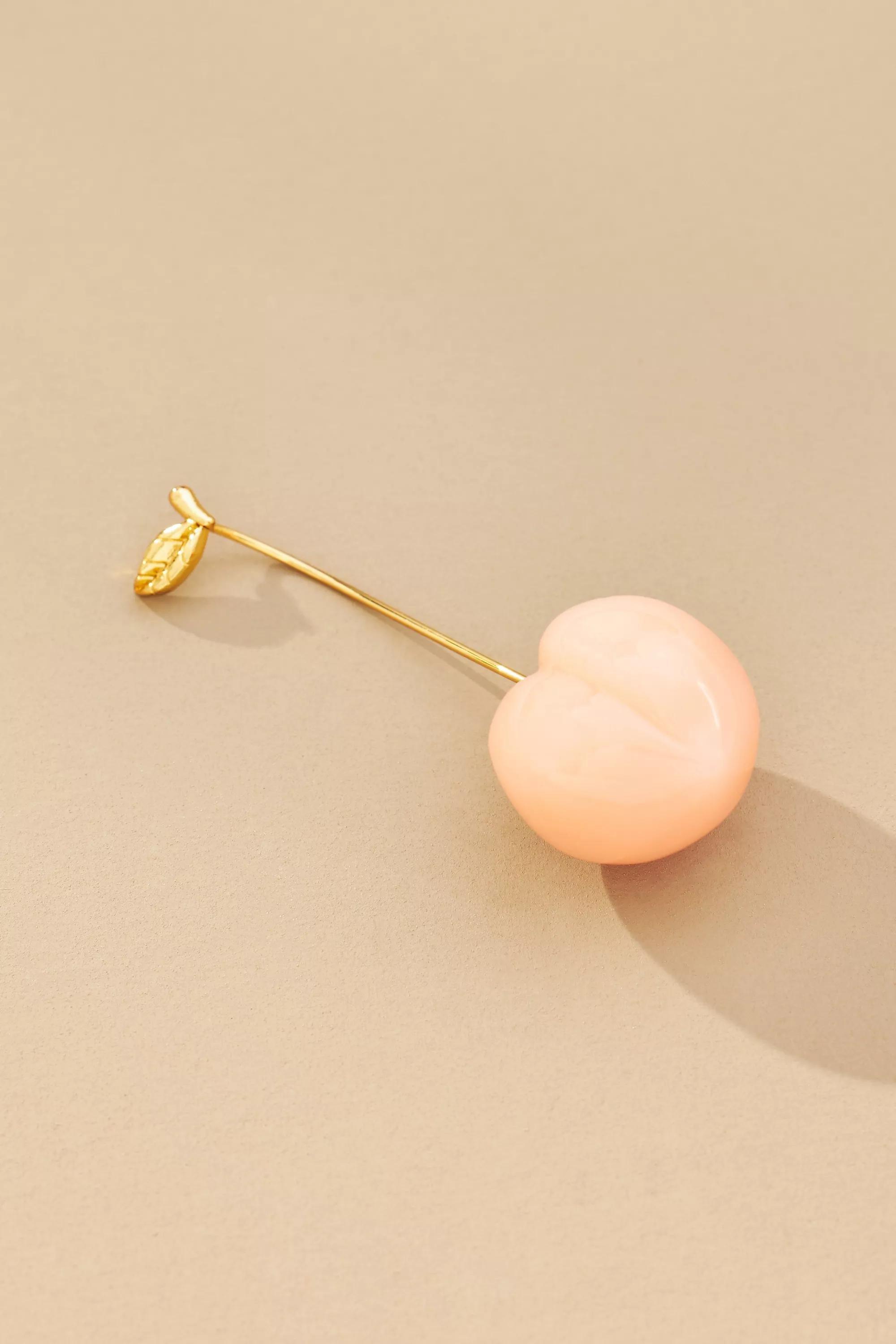 14K Gold Pleated Fruit Drop Earrings, Orange, A501_0067, large image number 1