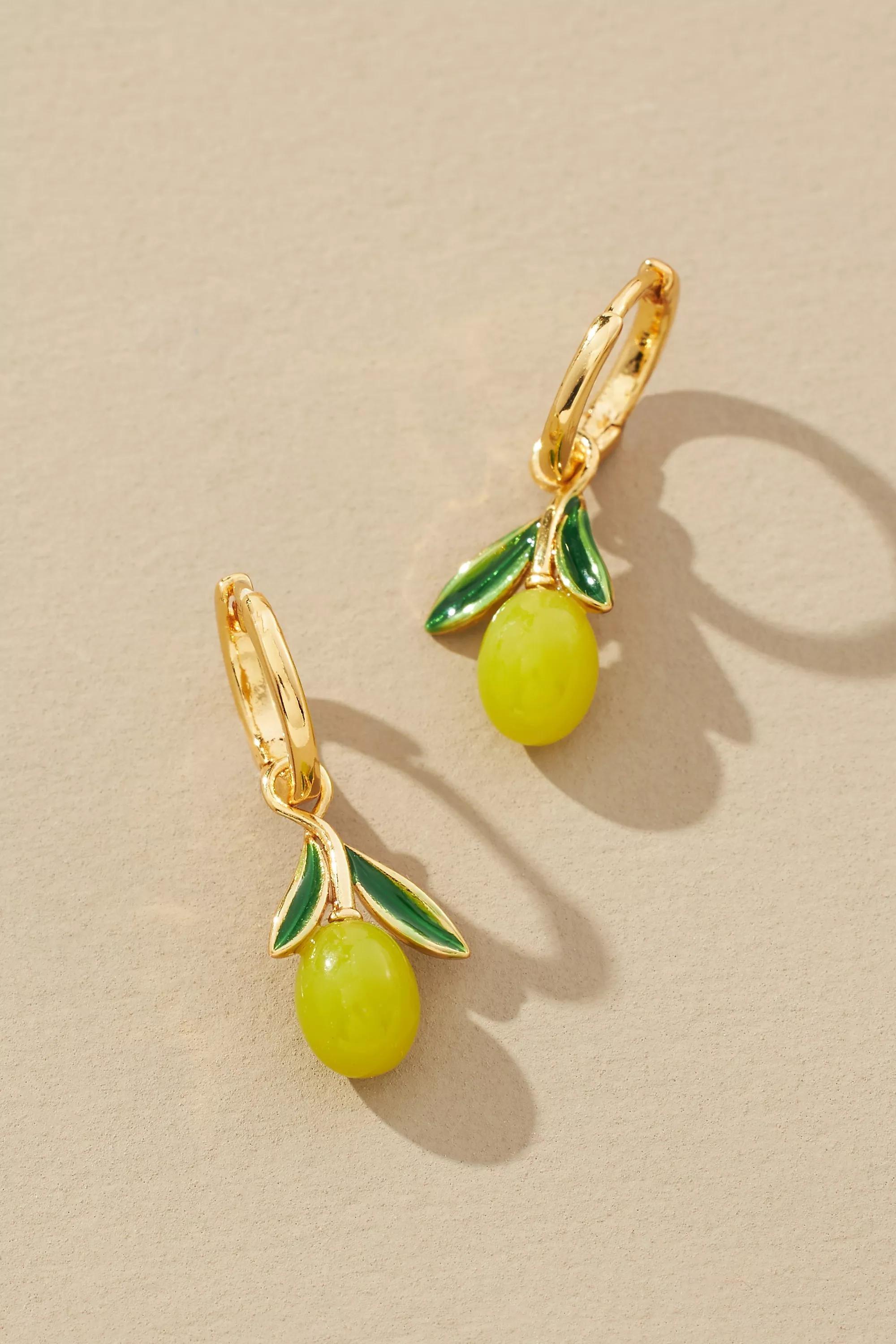 Anthropologie Charm Hoop, Green, A501_0030, large image number 0