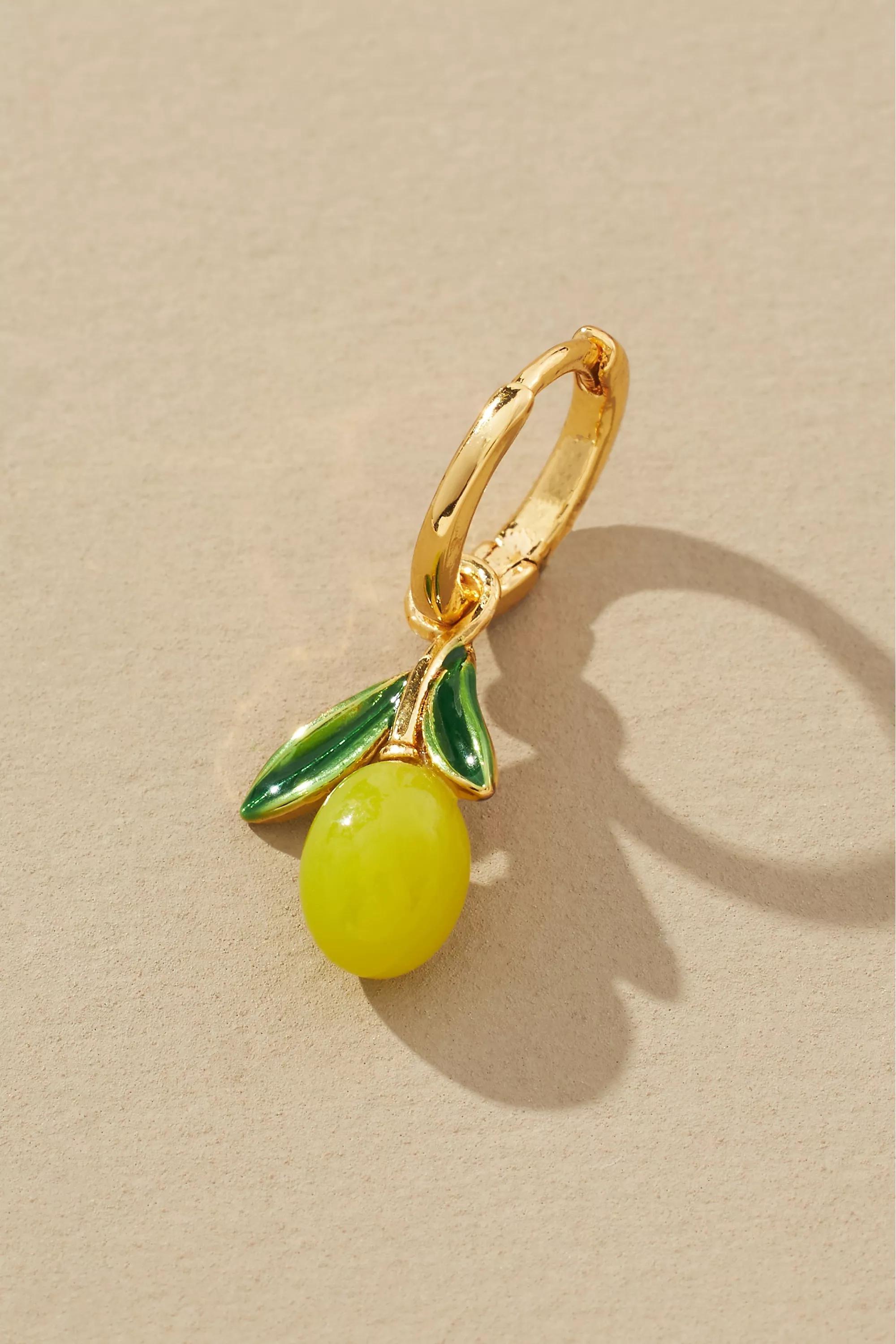 Anthropologie Charm Hoop, Green, A501_0030, large image number 1