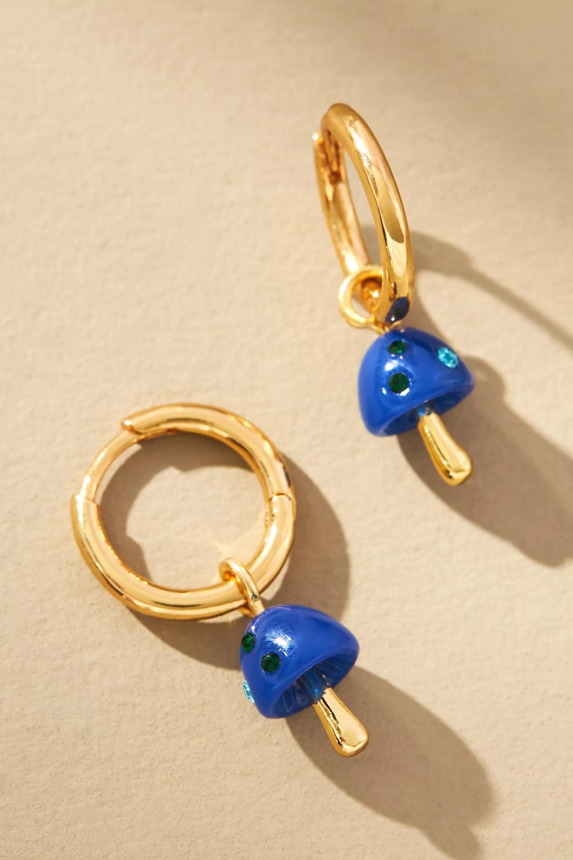 Mushroom Huggie Hoop Earrings, A501_0041, medium