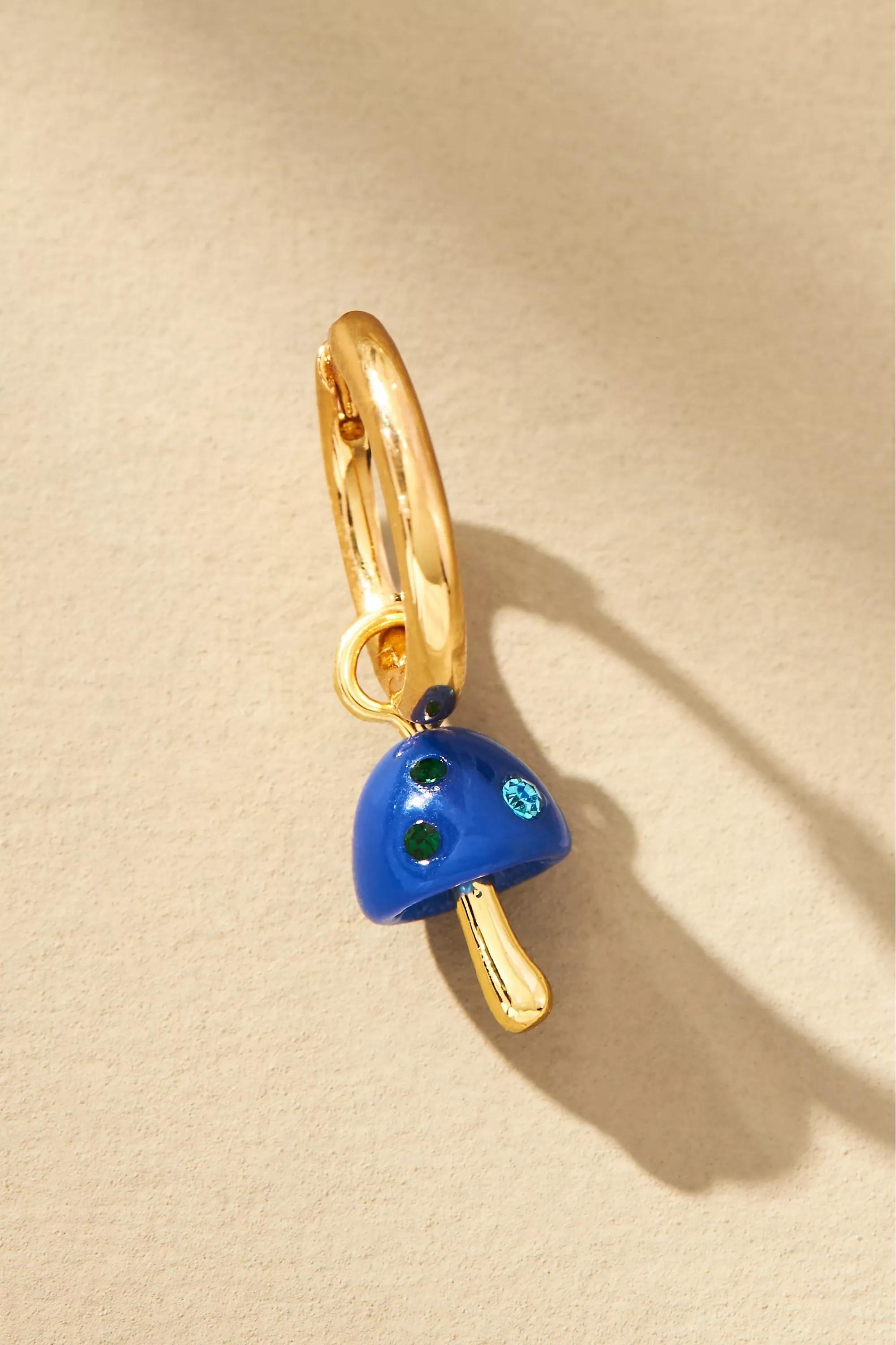 Mushroom Huggie Hoop Earrings, A501_0041, large image number 1