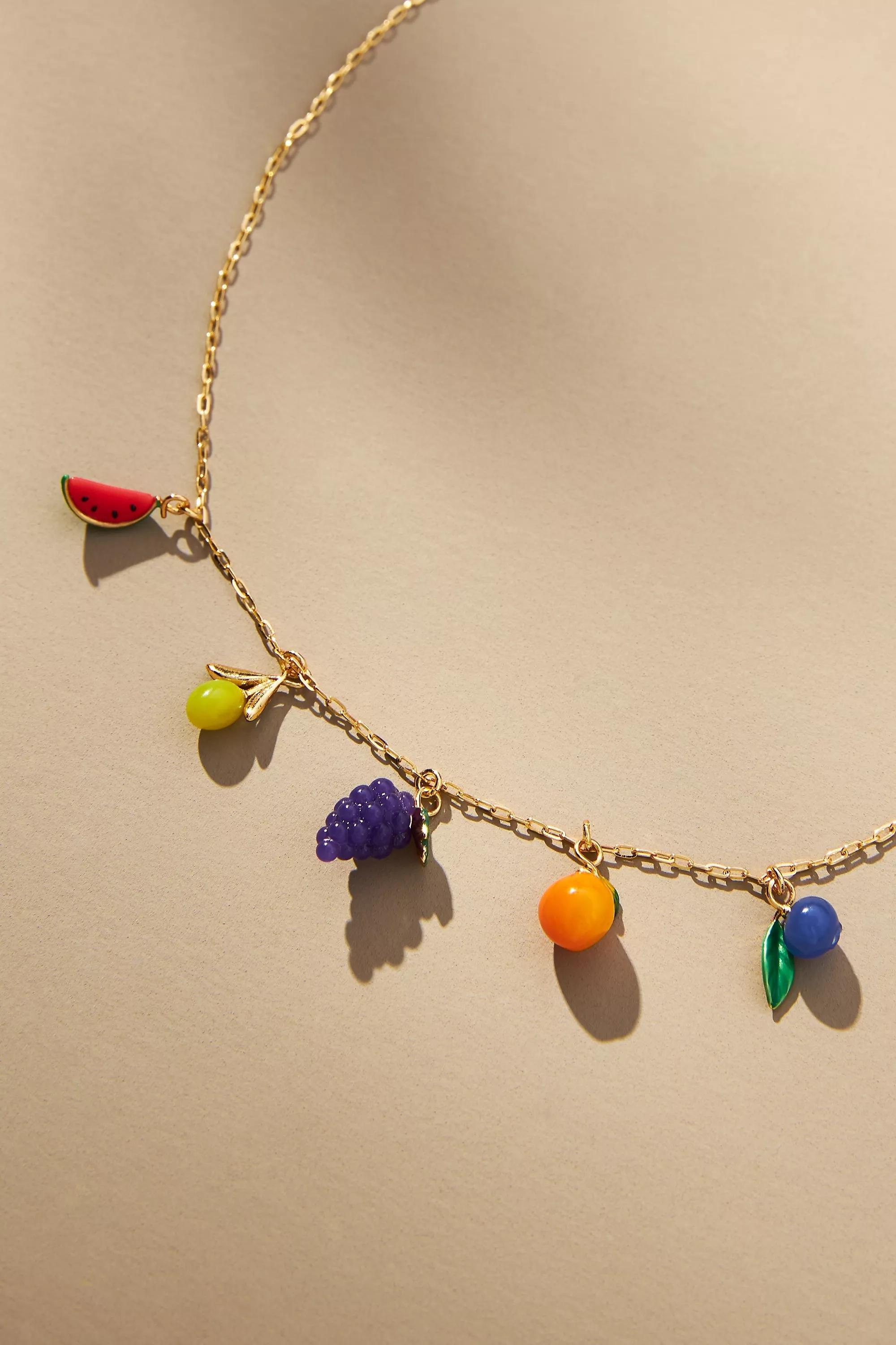 Fruit Charm Necklace, Multicolour, A501_0000, large image number 2