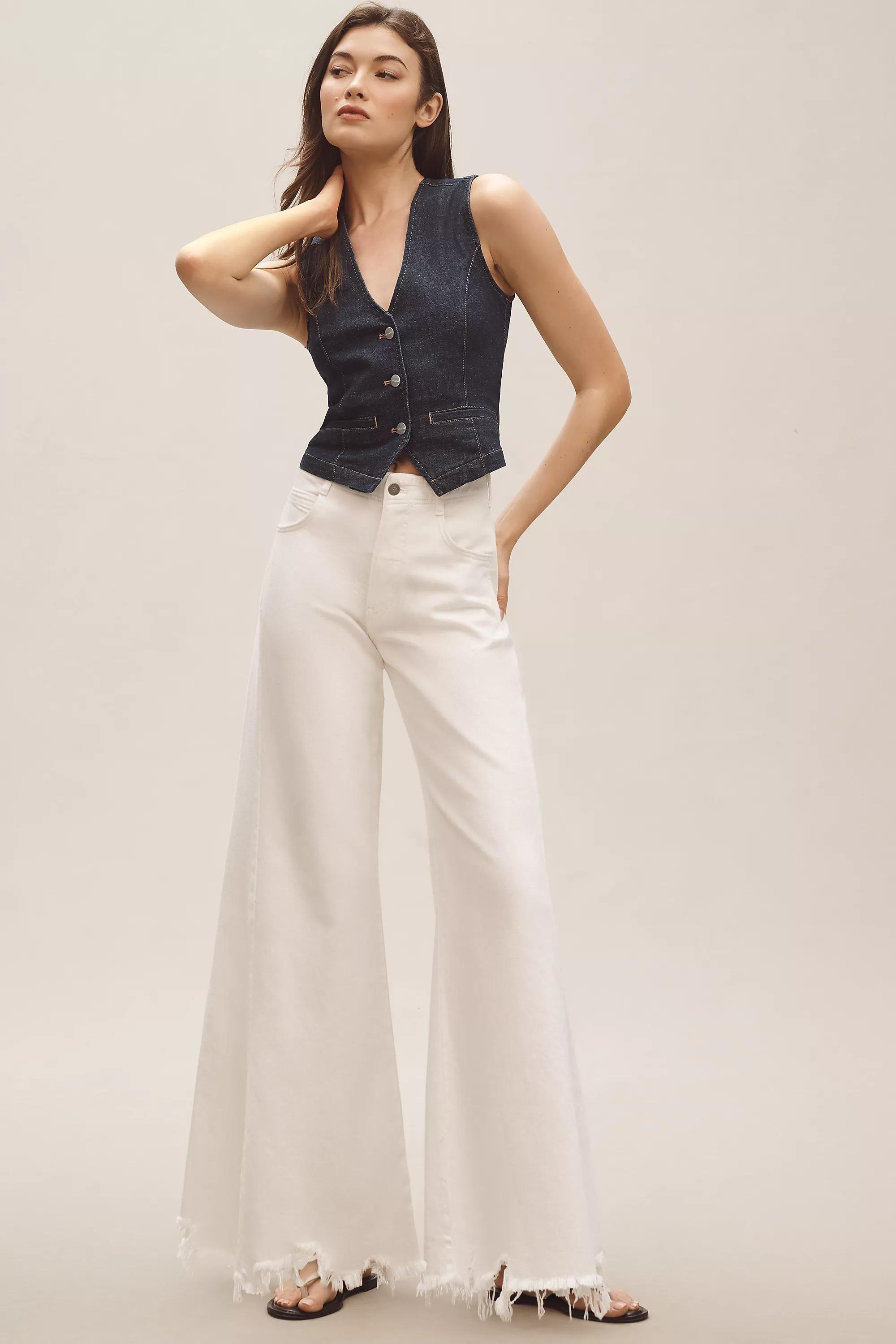 Anthropologie Plain Wide-Leg Jeans, , medium
