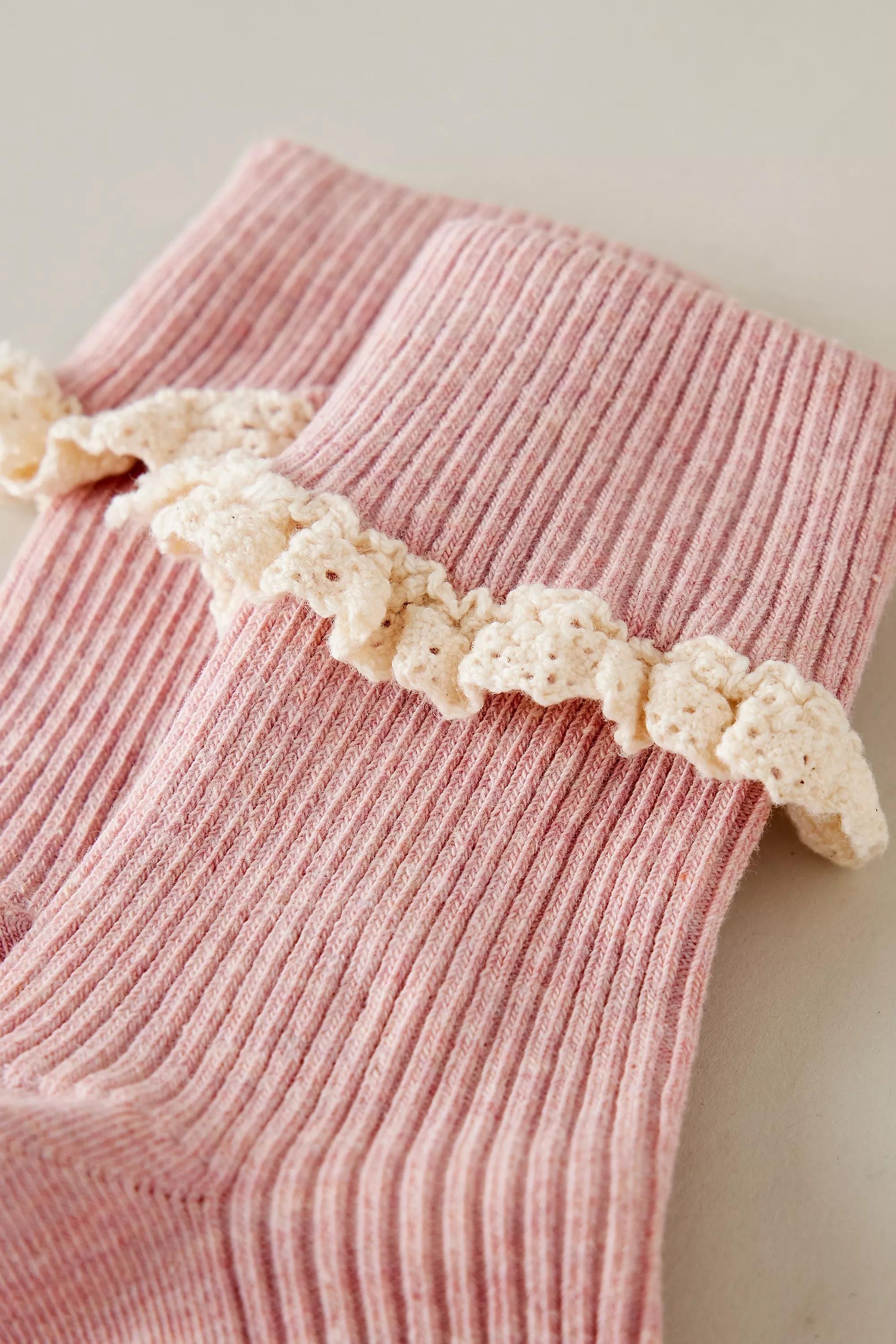 PINK Frill Melange Socks, A501_0066, large image number 2