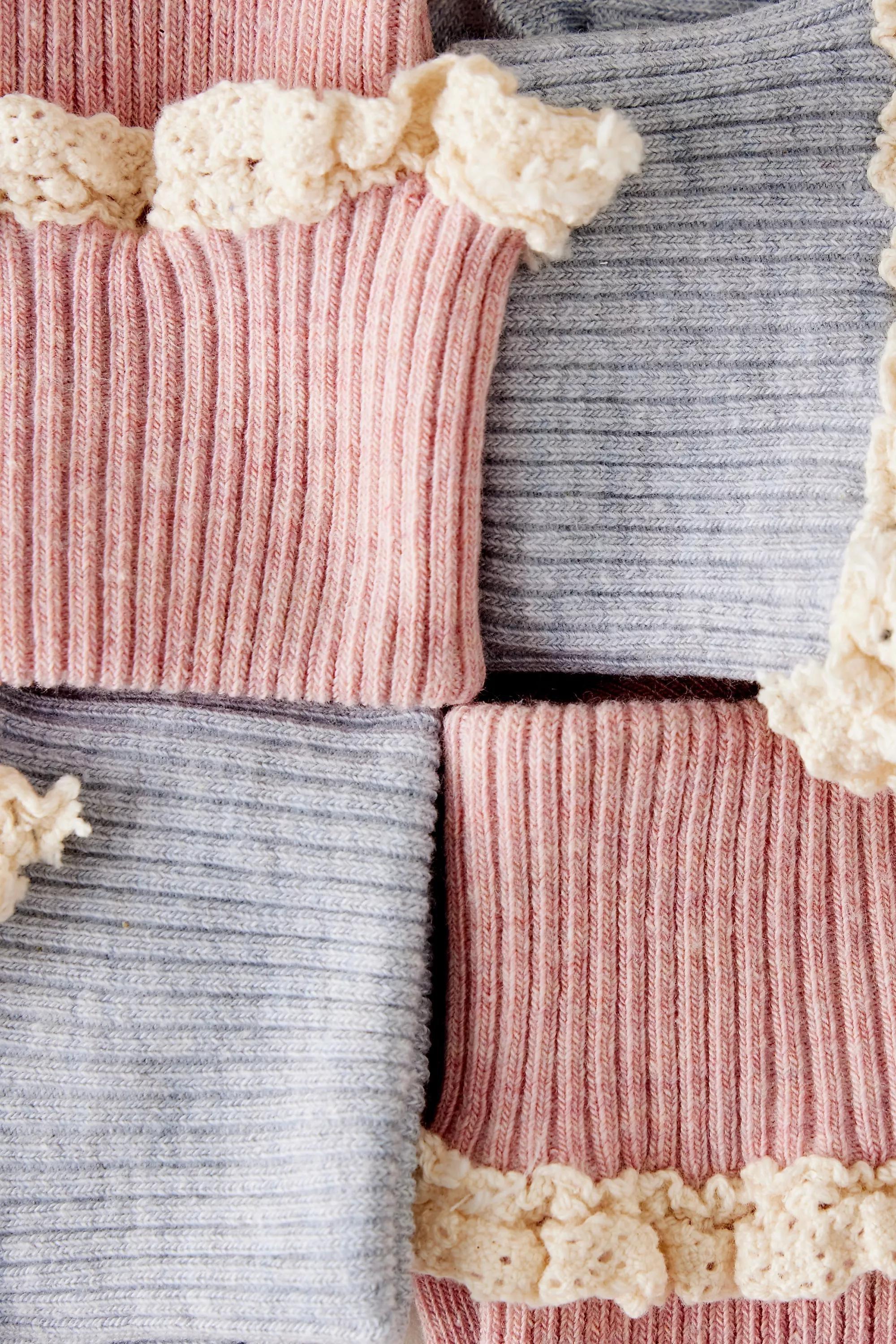 PINK Frill Melange Socks, A501_0066, large image number 3