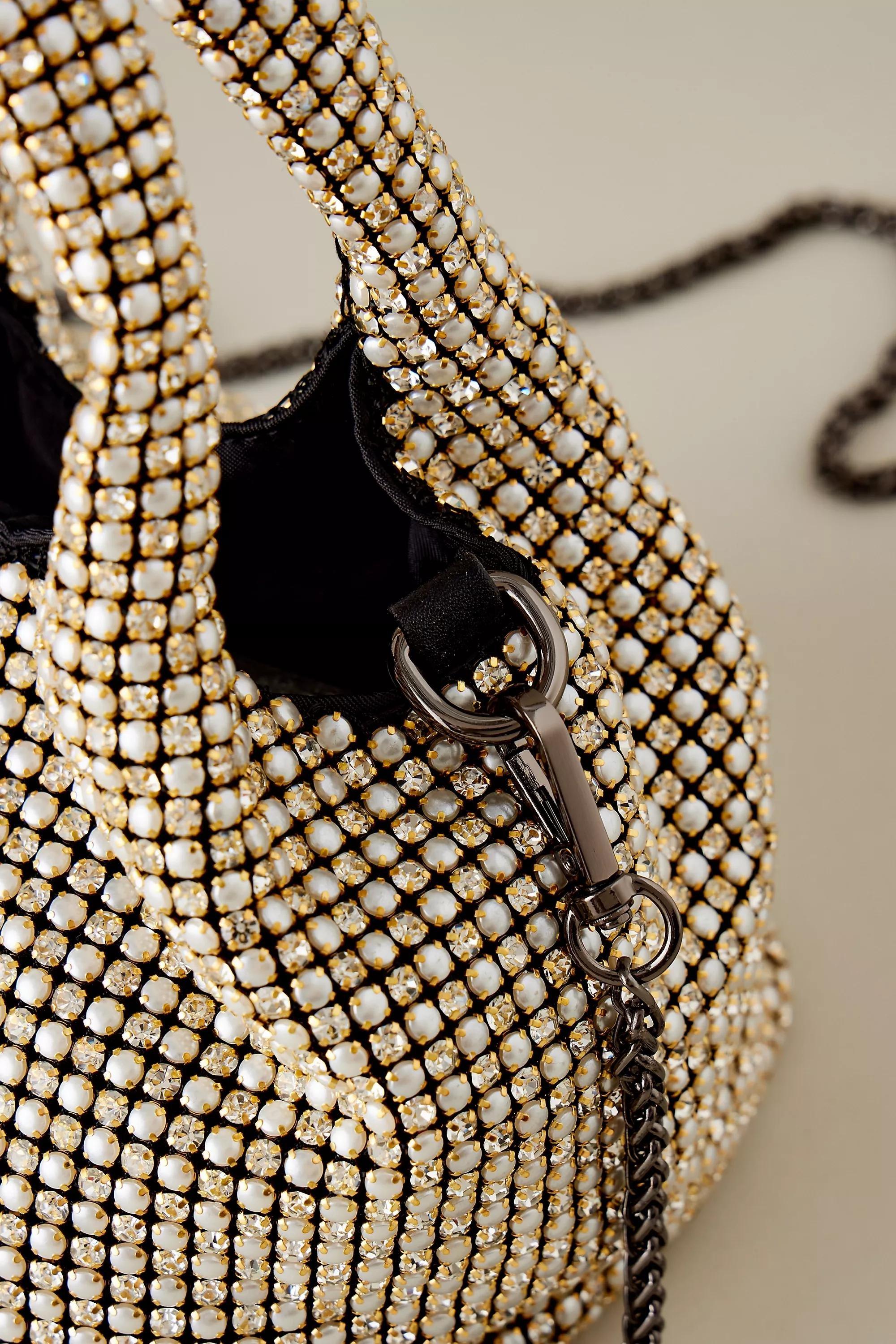 Rhinestone Satchel Bag, Yellow, A501_0017, large image number 3