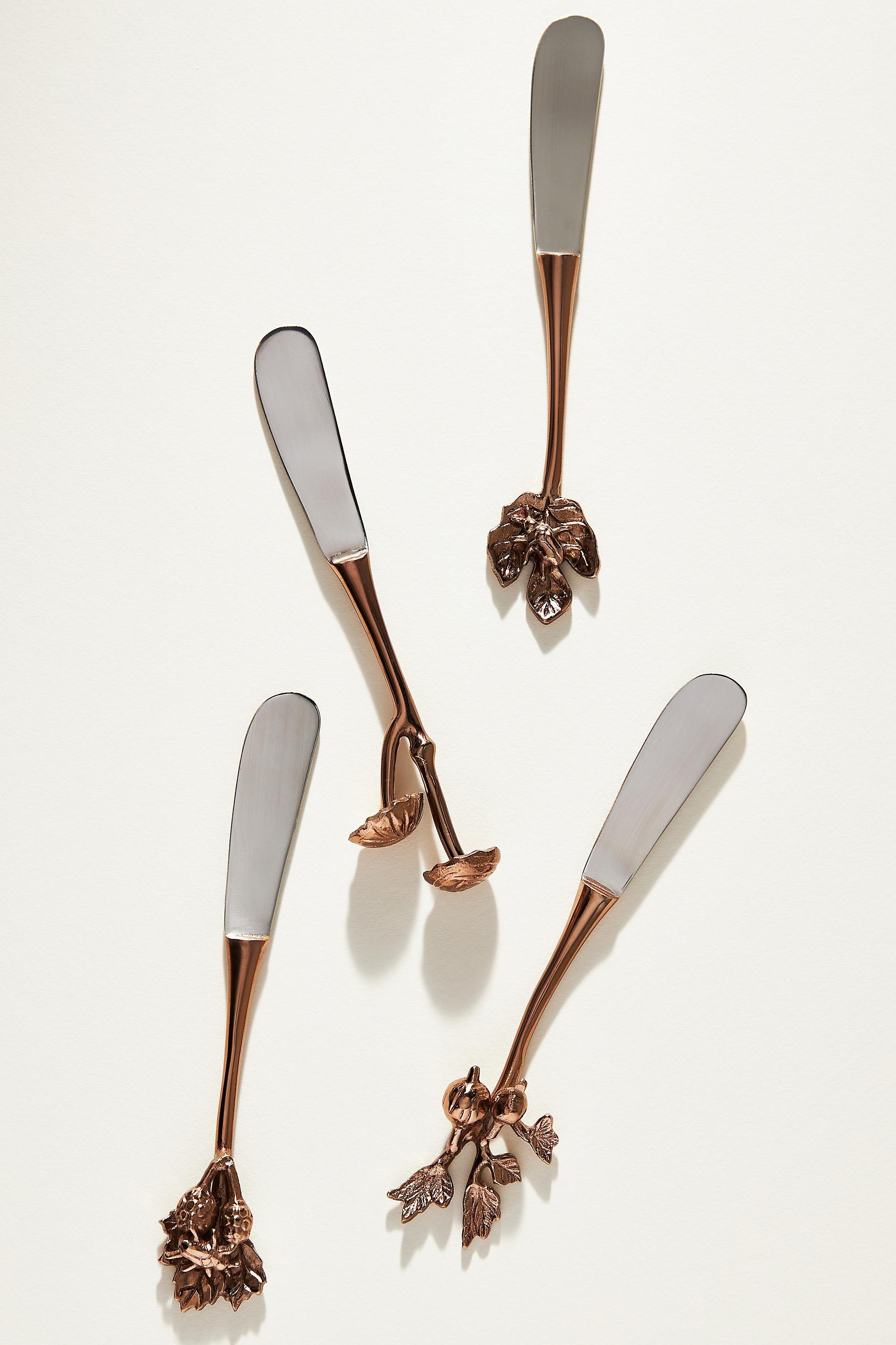 Foliage Bronze Spreaders, Set Of 4, Copper, , medium